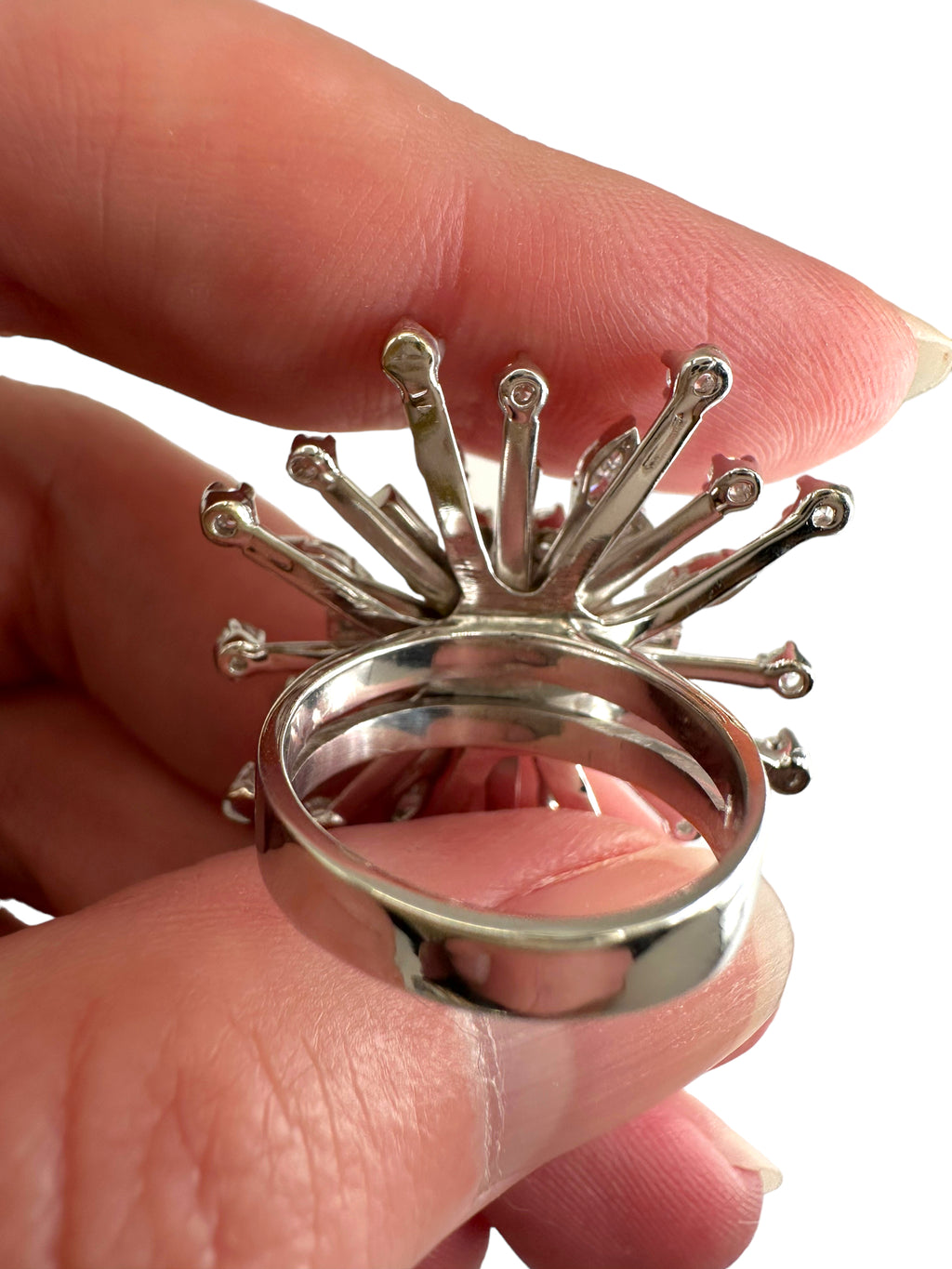 14k Diamond Starburst Ring