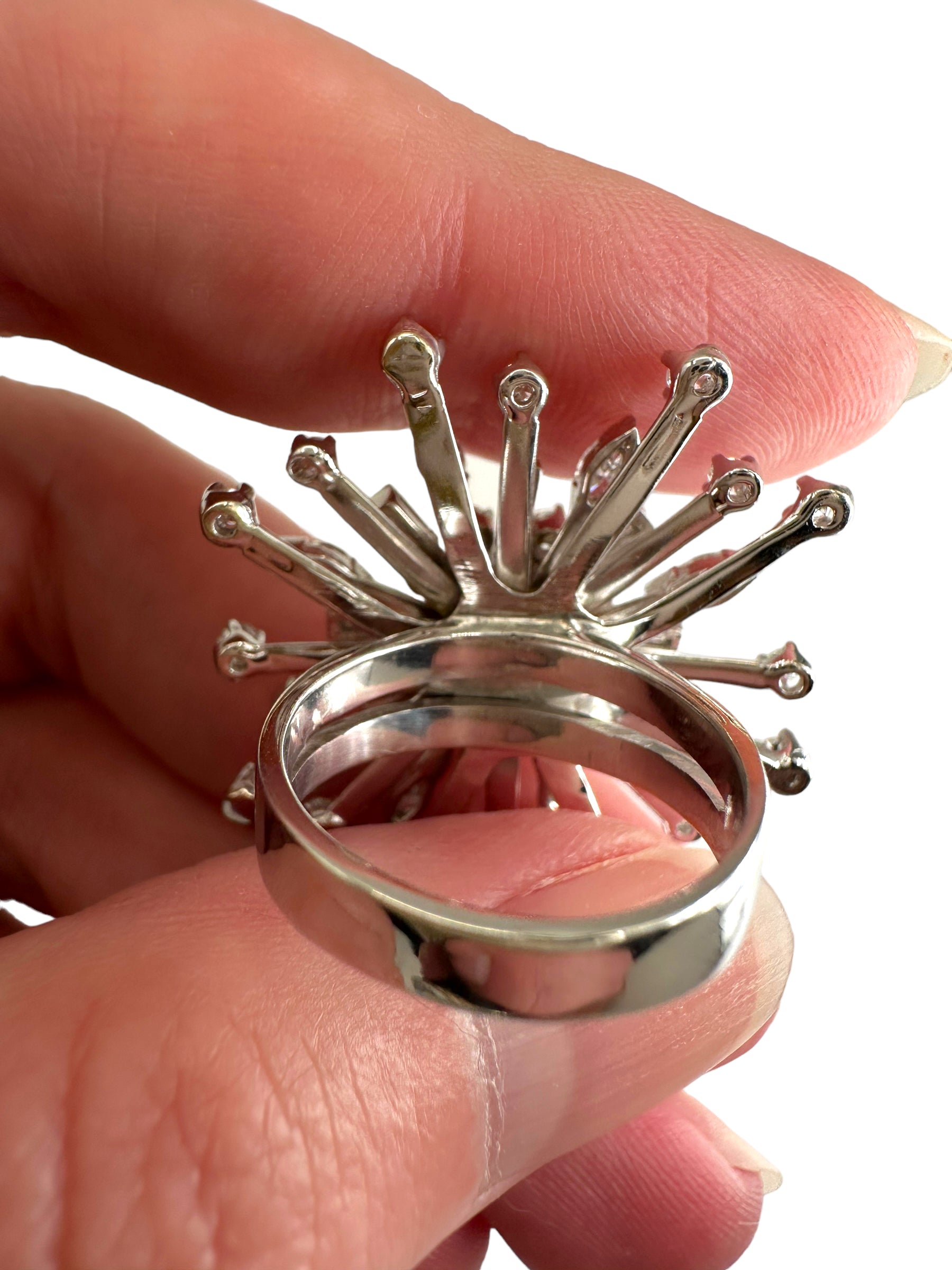 14k Diamond Starburst Ring