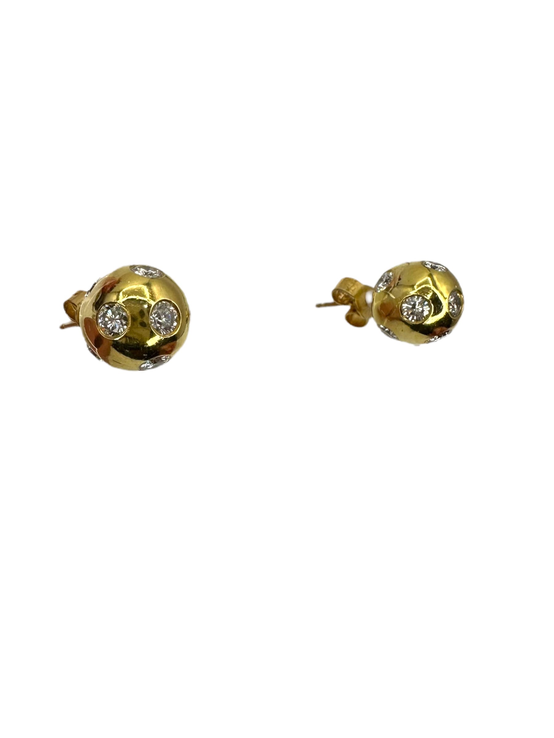 18k Diamond Ball Earrings