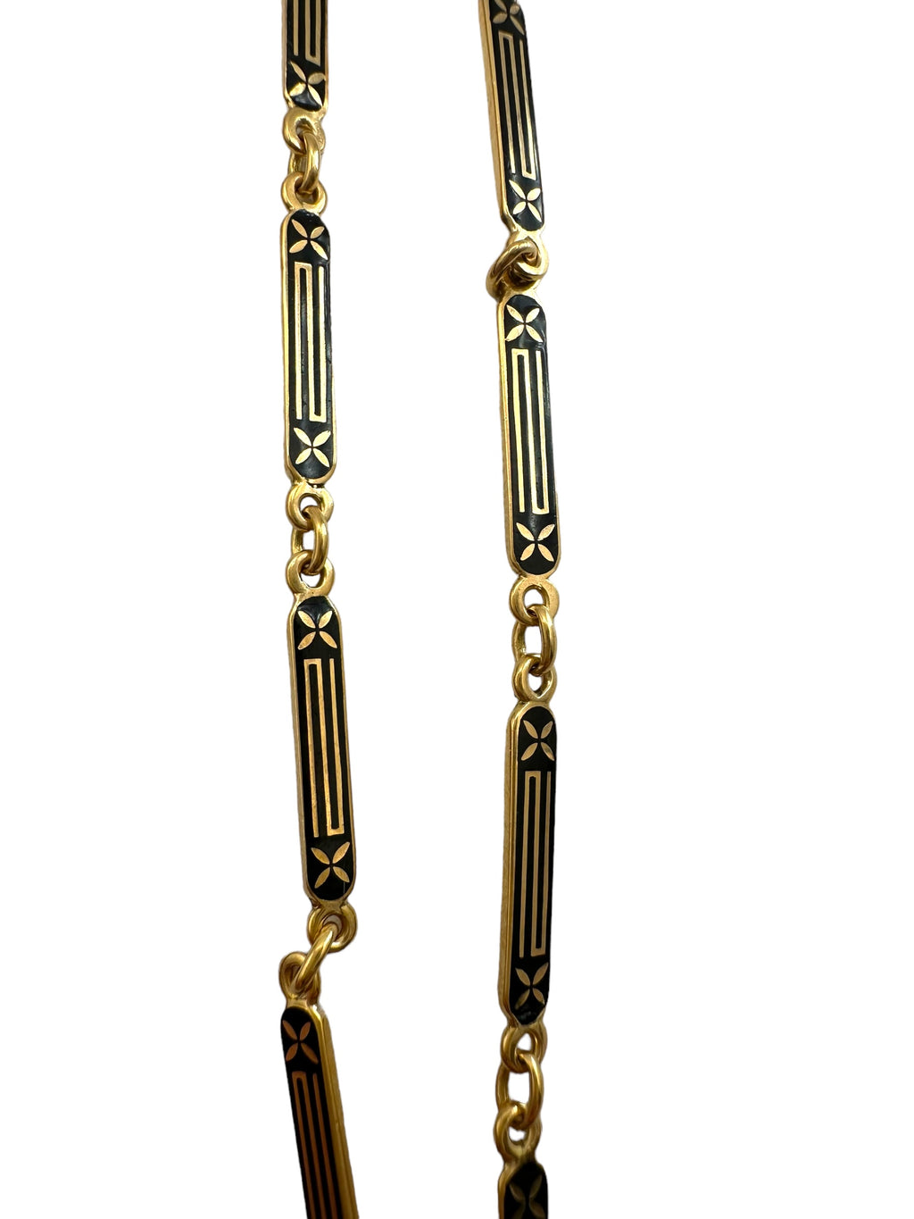 18k Black Enamel Watch Chain