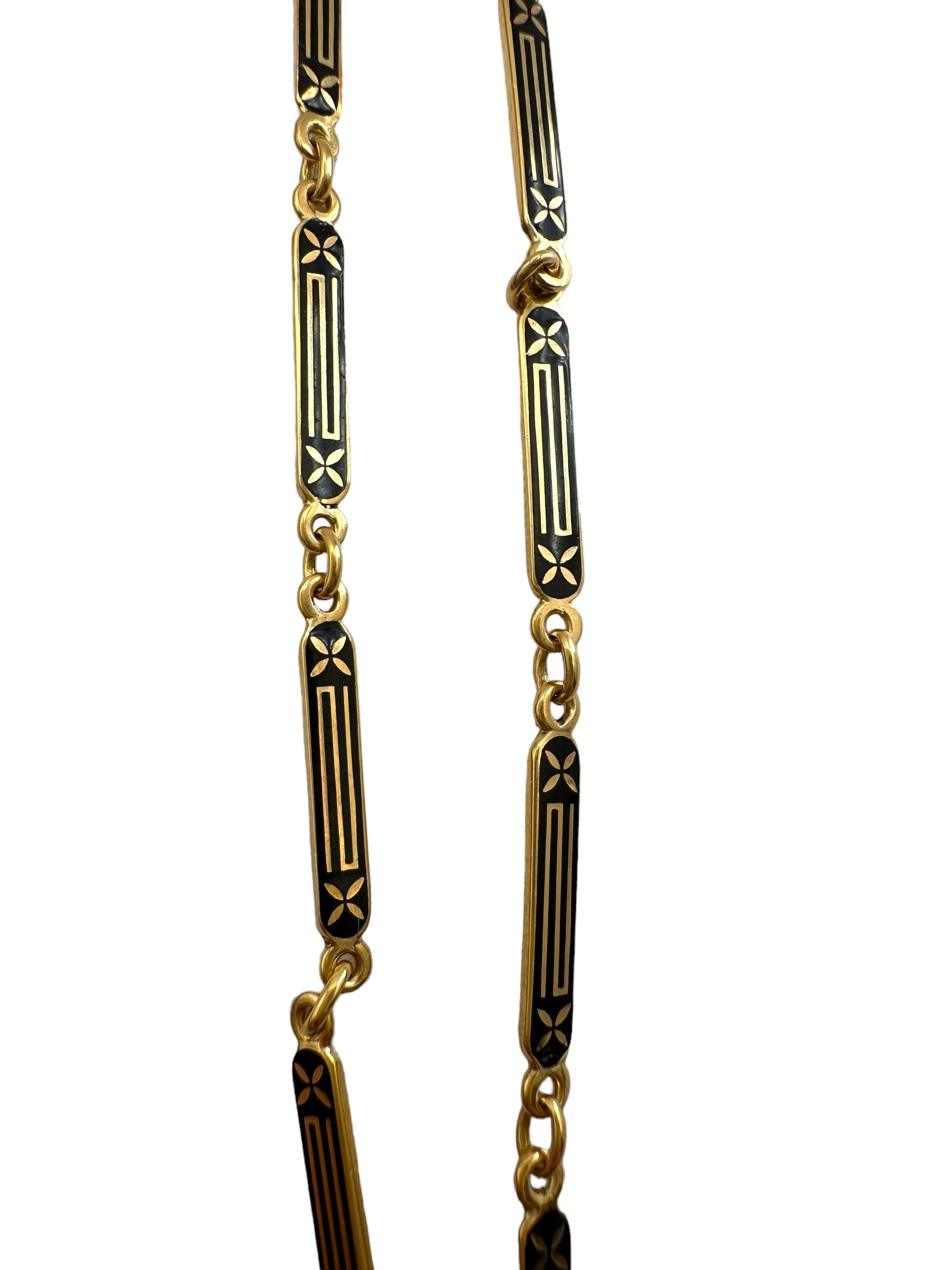 18k Black Enamel Watch Chain