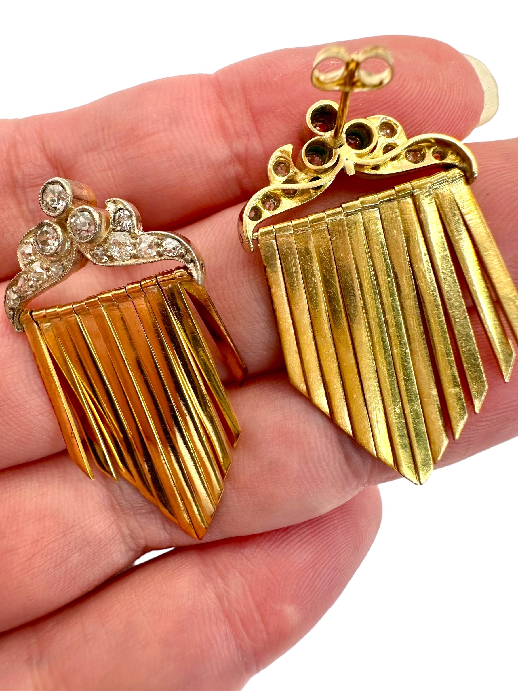 18k Silver Diamond Fringe Earrings