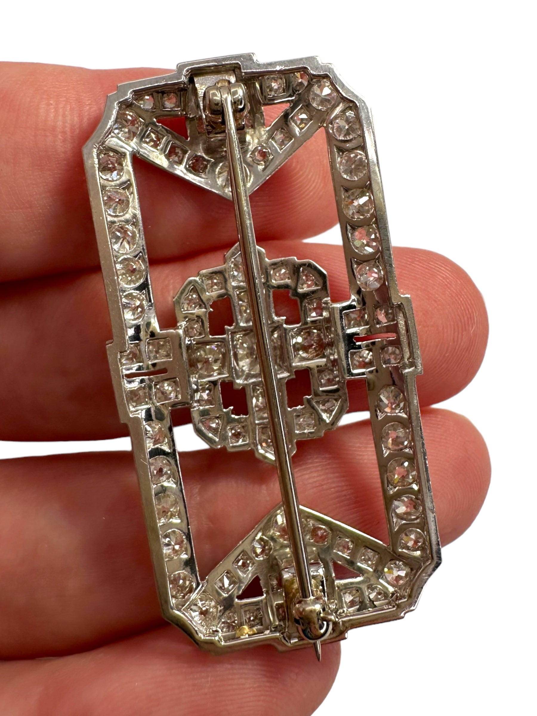 Art Deco Platinum Diamond Brooch