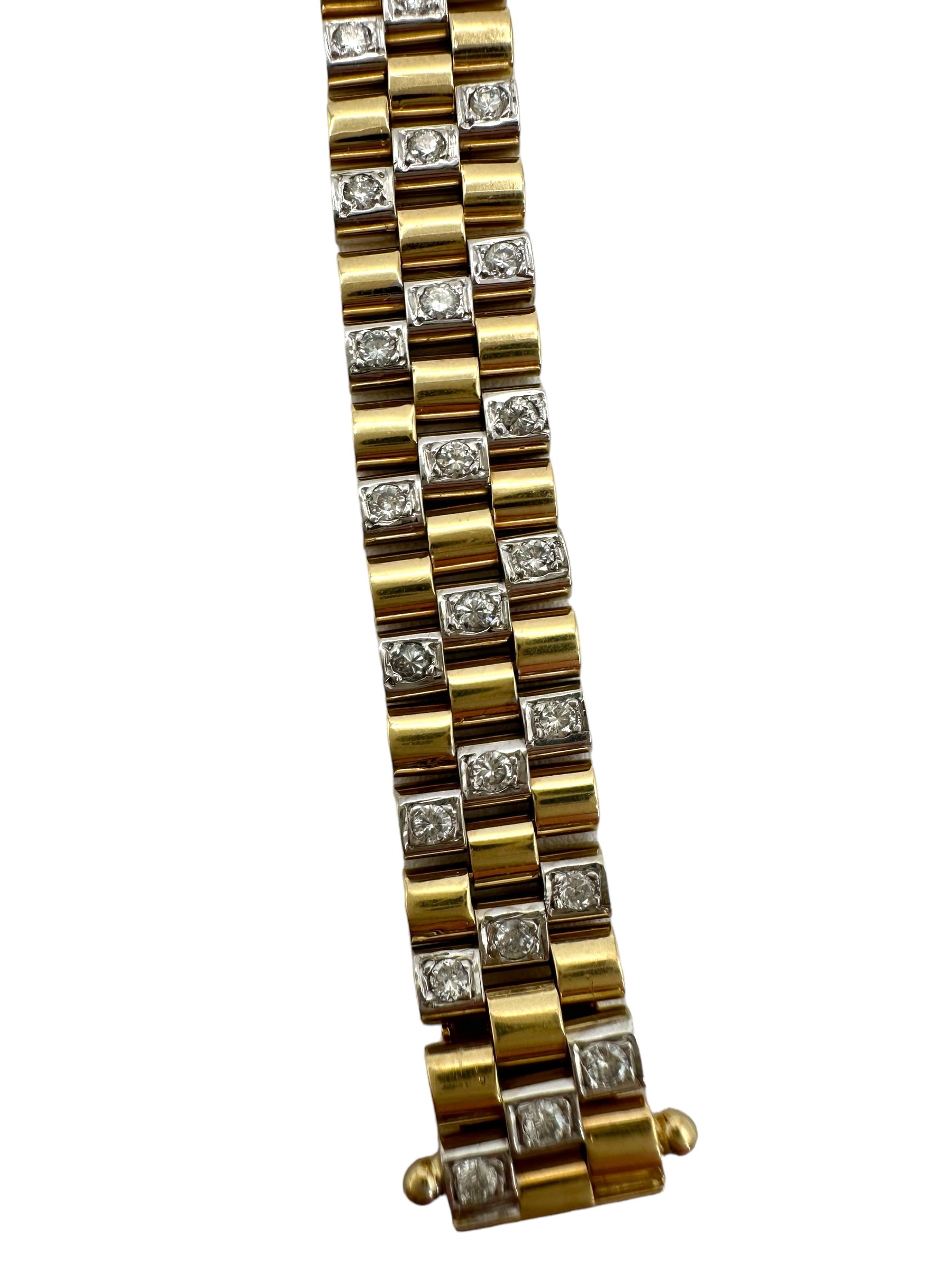 14k Watch Band Style Diamond Bracelet