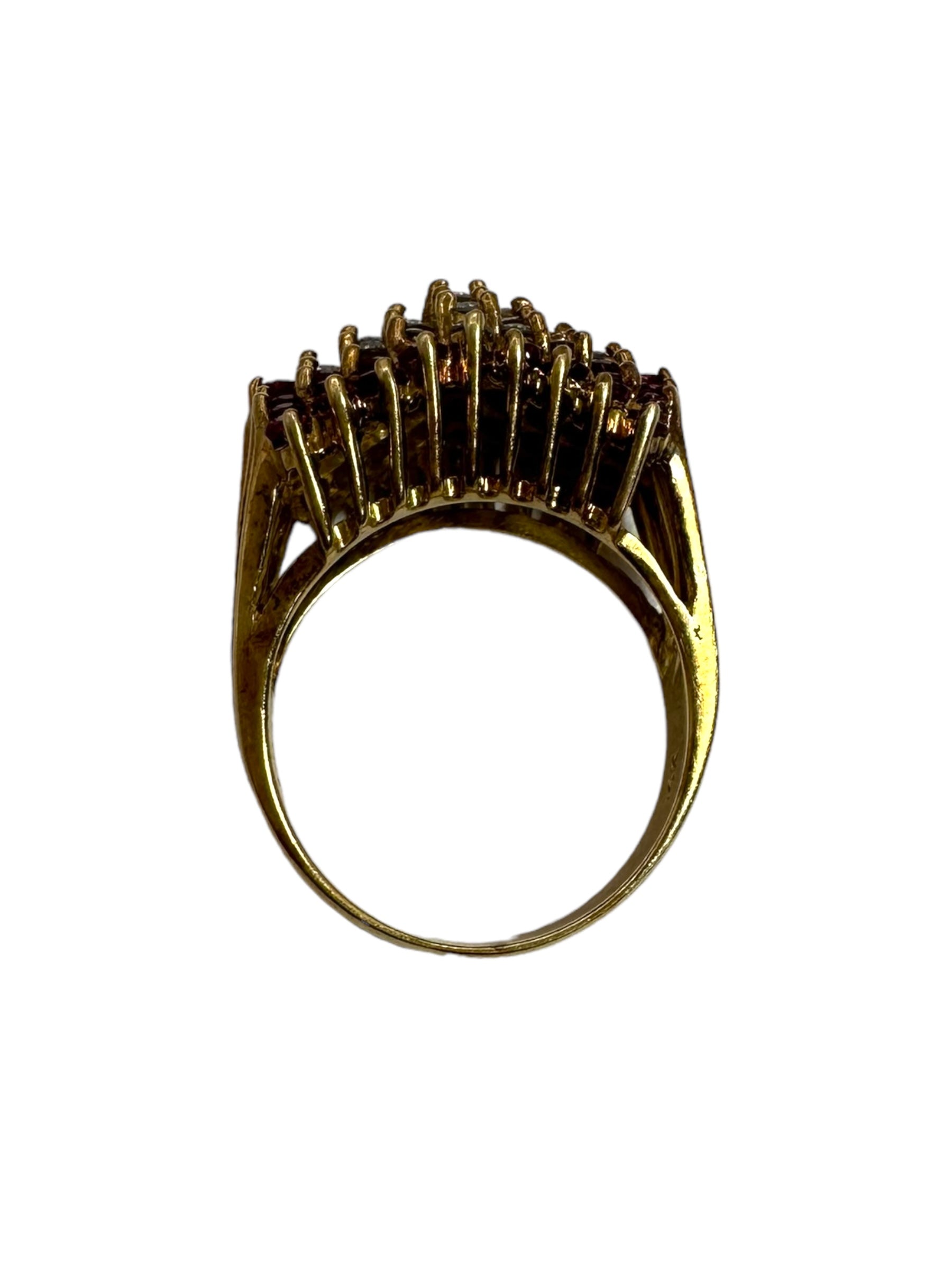 14k Ruby Diamond Cross Ring