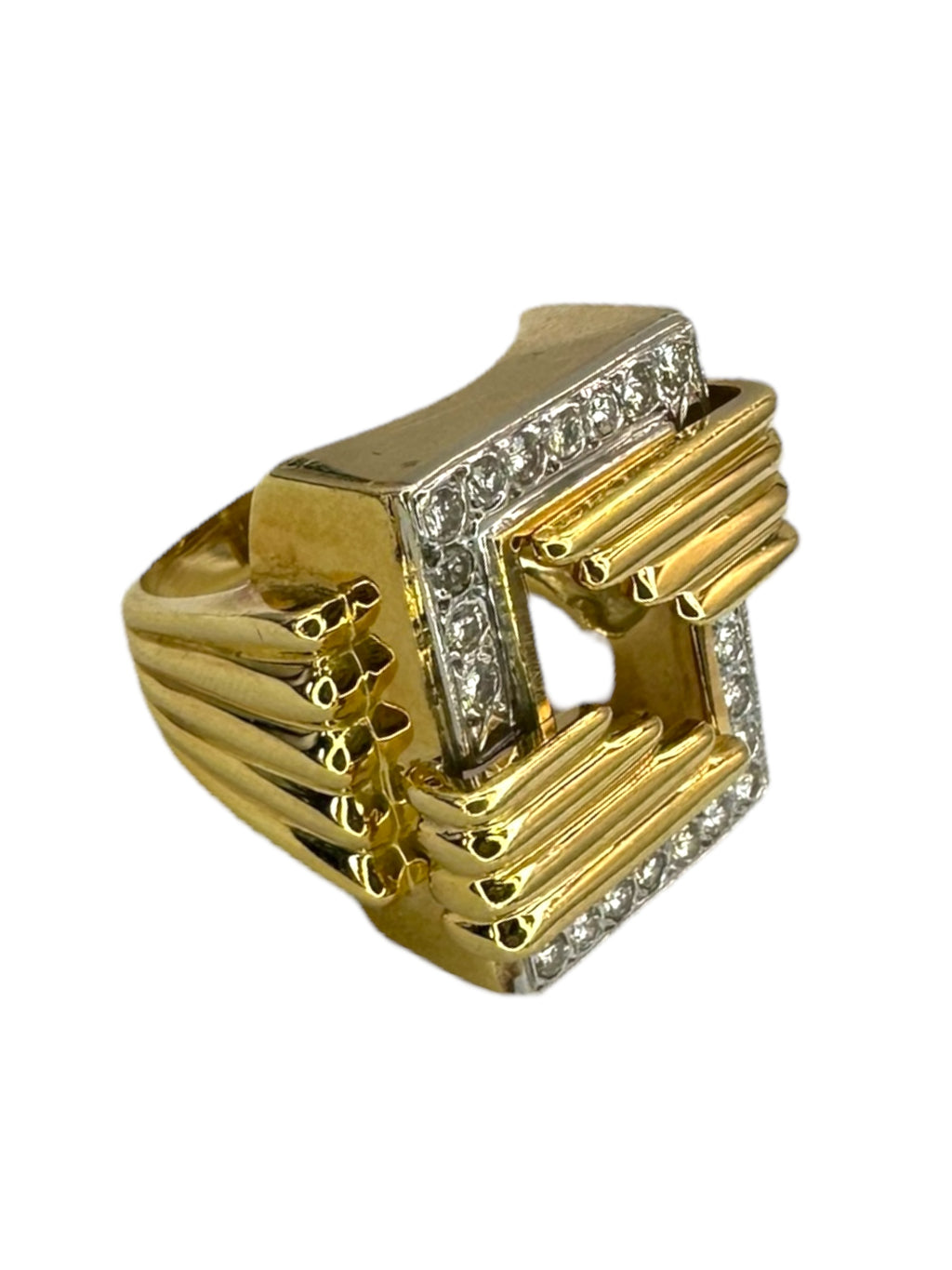 18k Geometric Diamond Ring
