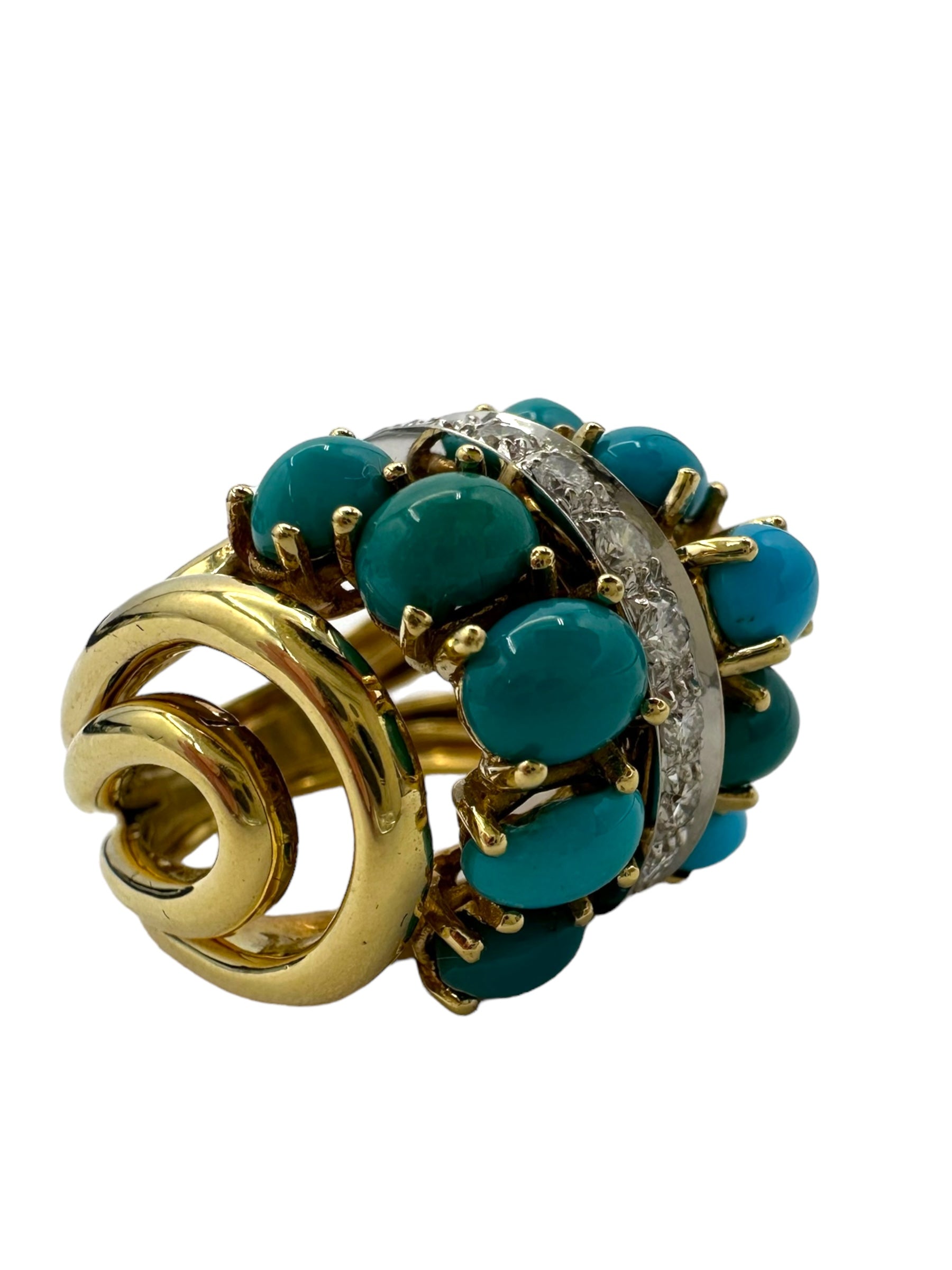 18k Turquoise Diamond Ring