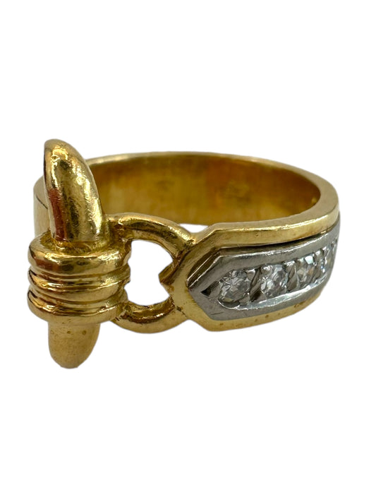 18k Zolotas Diamond Buckle Ring