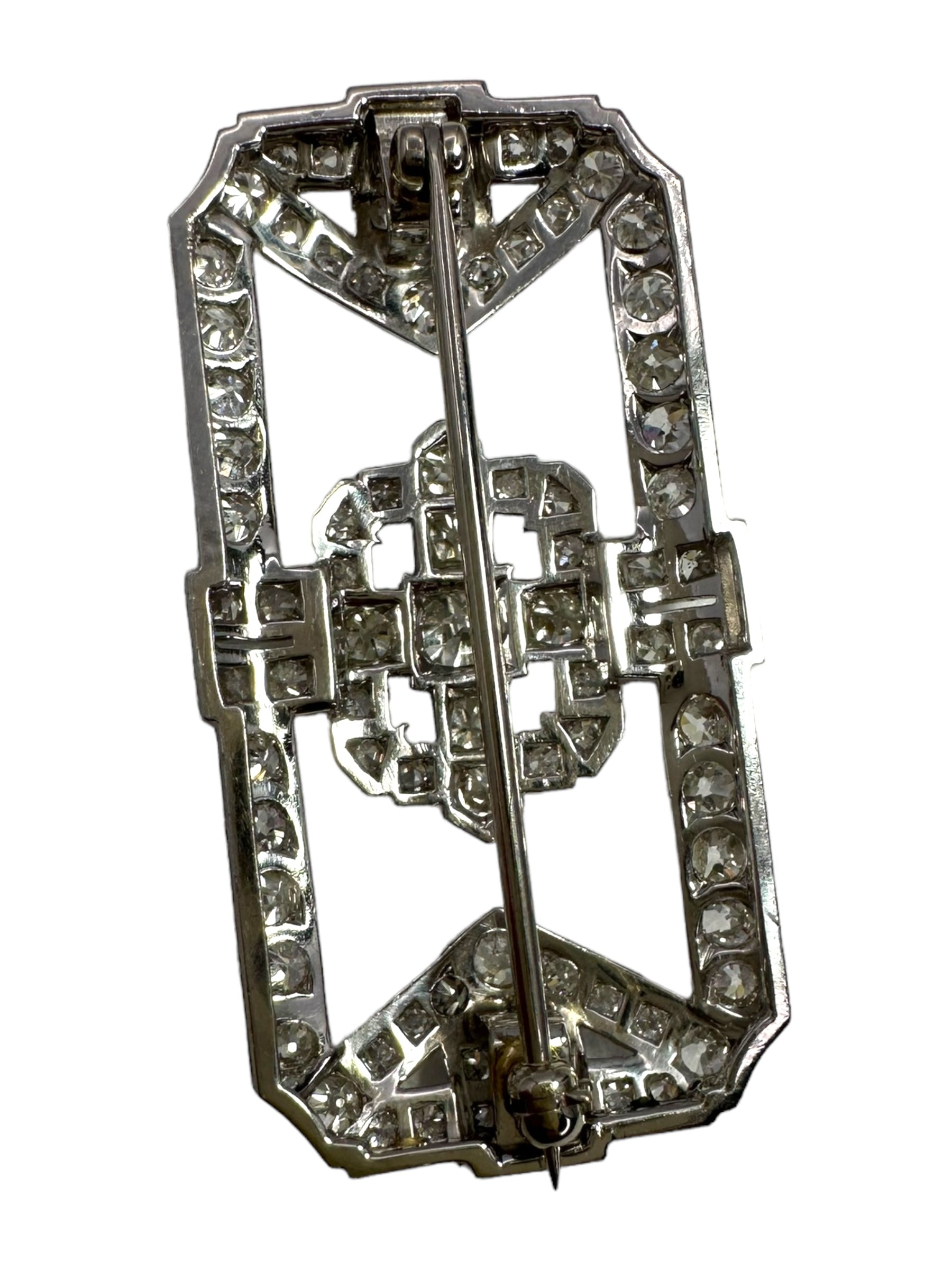 Art Deco Platinum Diamond Brooch