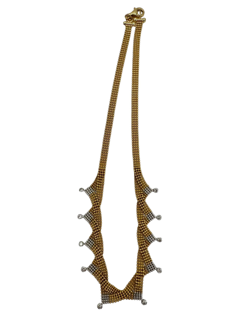 14k Two Tone Diamond Fringe Necklace