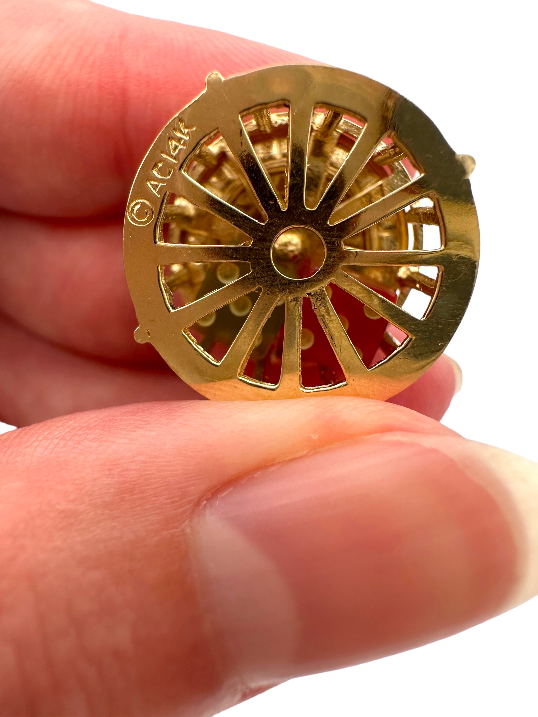 14k Enamel Roulette Wheel Dice Charm