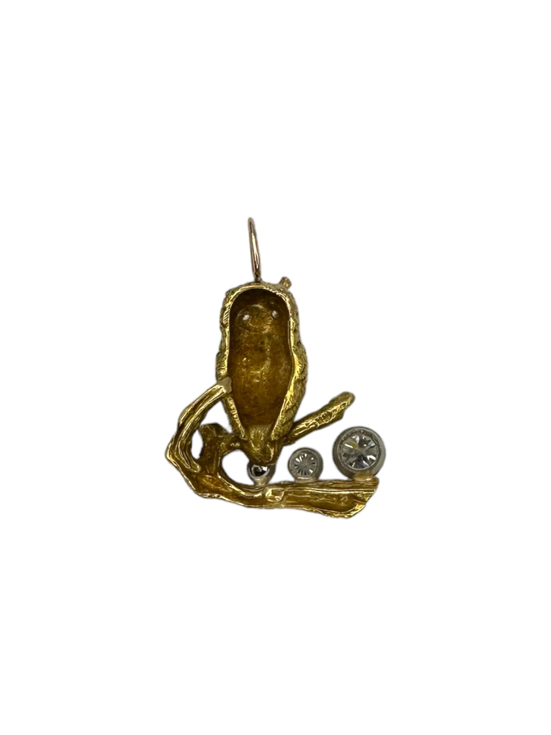 18k Owl Diamond Pendant