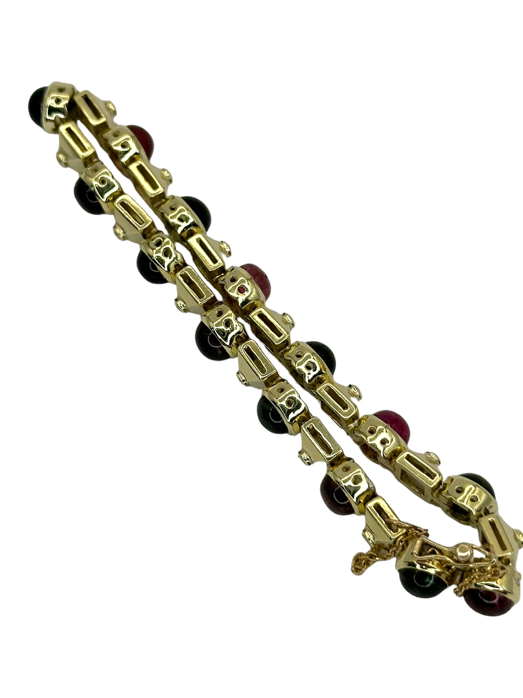 14k Tourmaline Diamond Line Bracelet