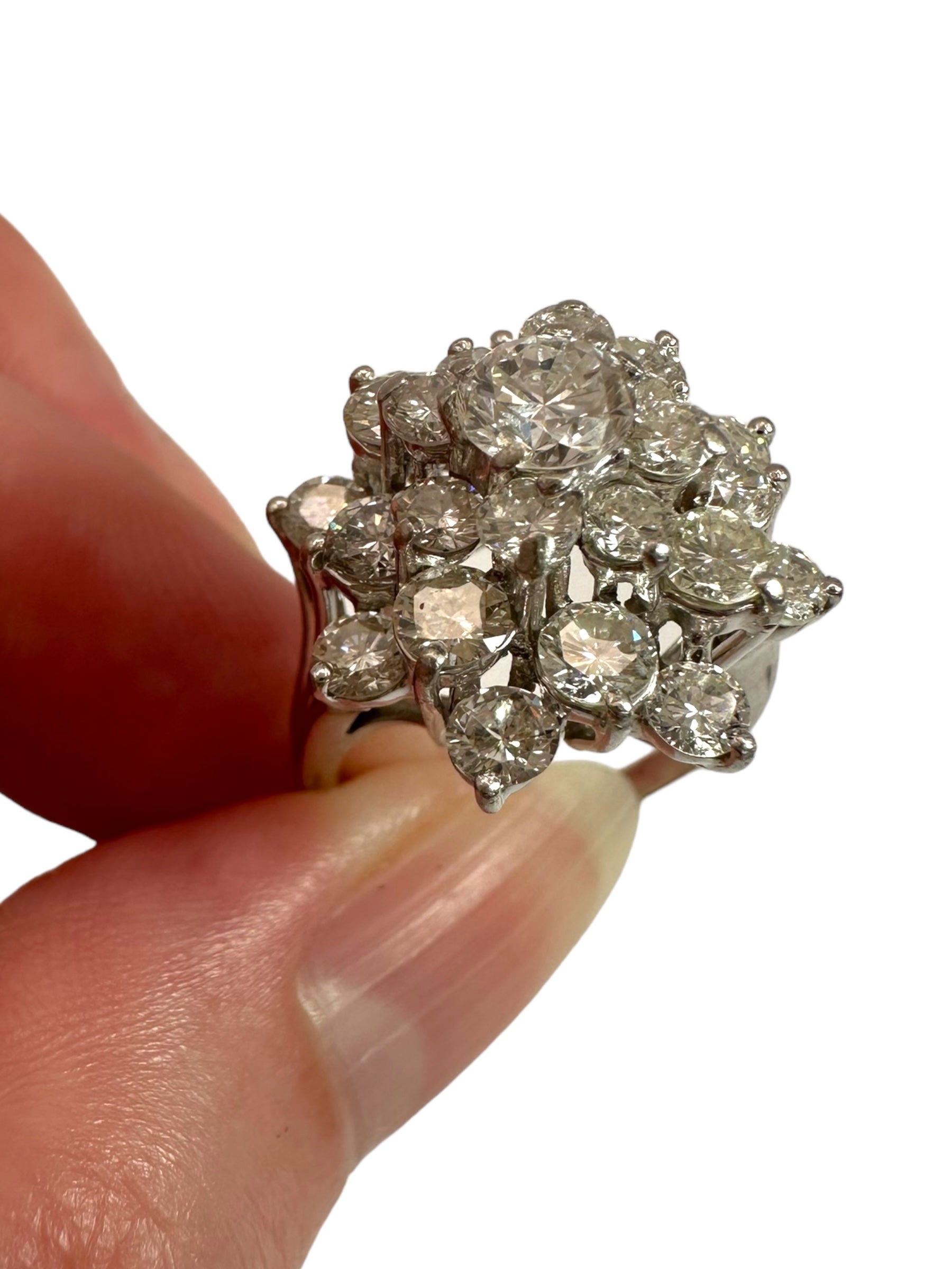 Platinum Diamond Cluster Ring