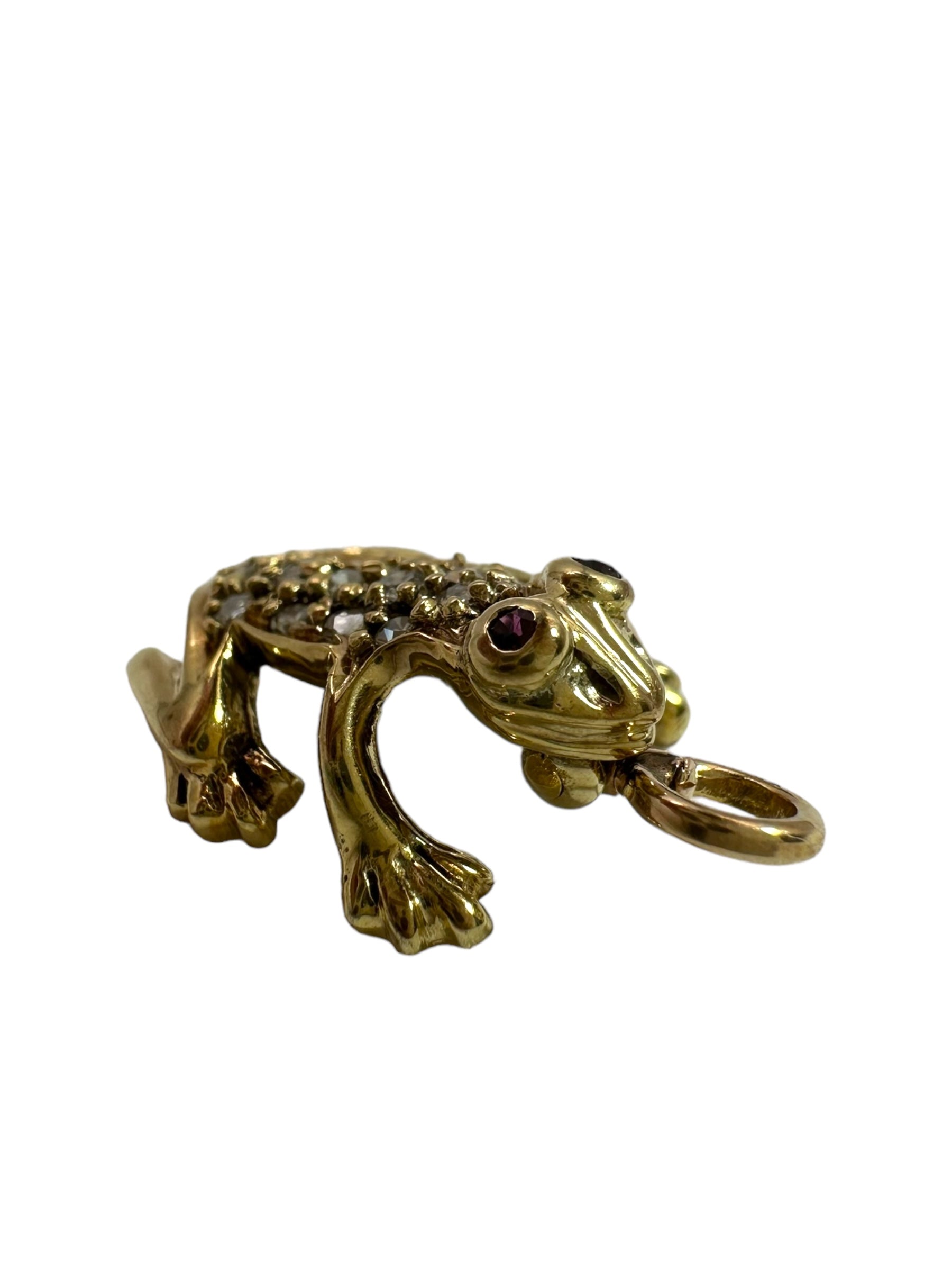 14k Frog Diamond Charm