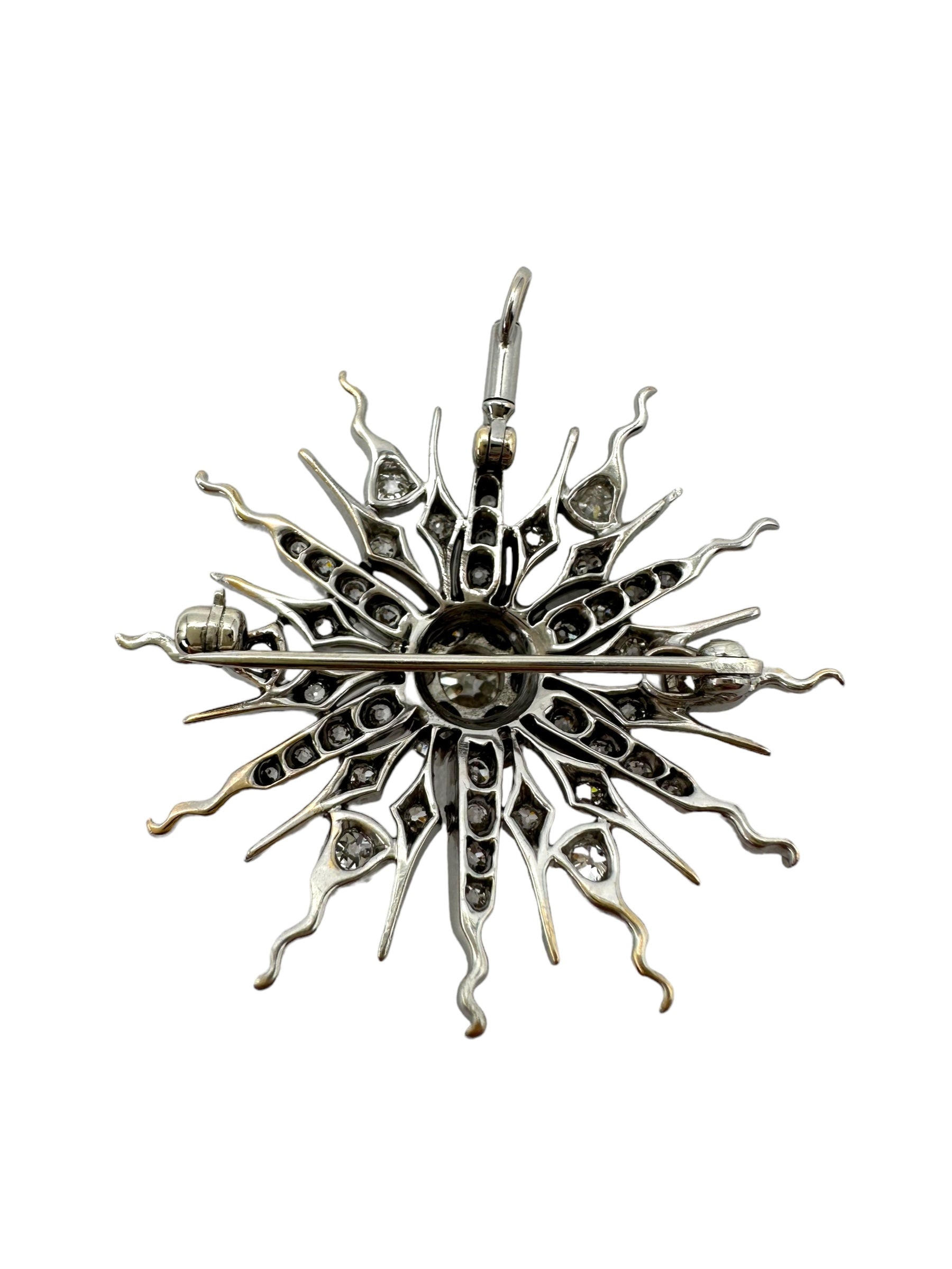 18k Diamond Star Pendant/ Brooch
