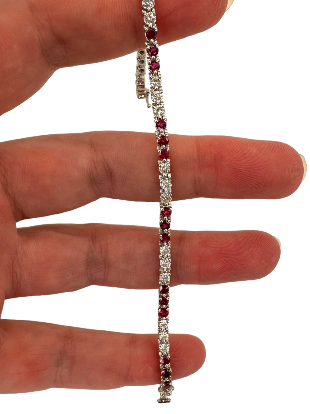 18k Ruby Diamond Line Bracelet