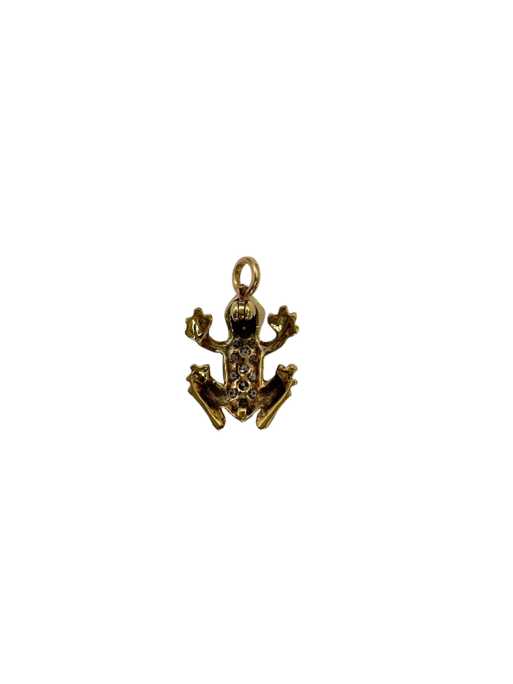 14k Frog Diamond Charm