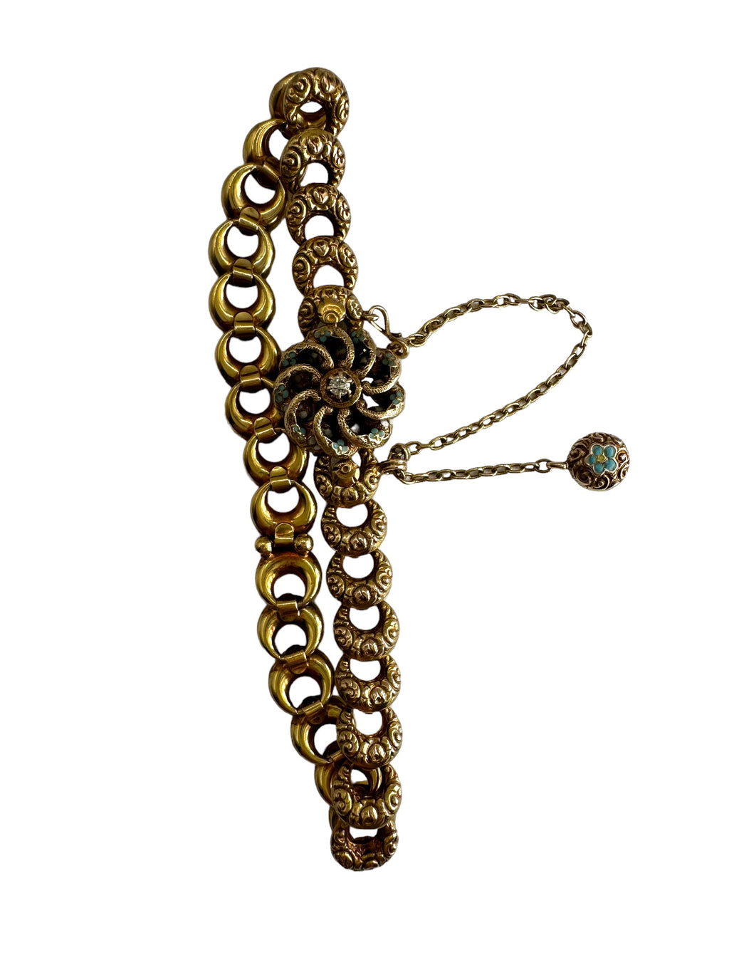 14k Krementz Victorian Enamel Bracelet