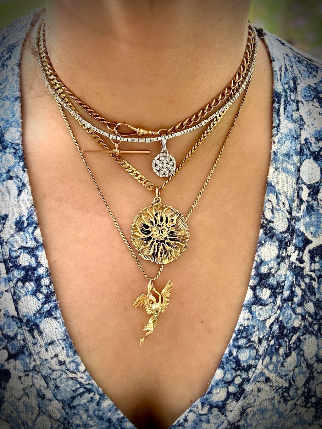14k Sun Pendant