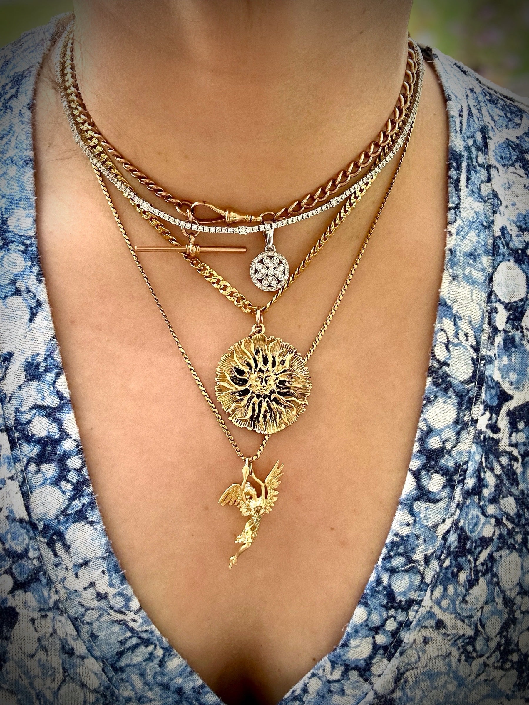 14k Sun Pendant