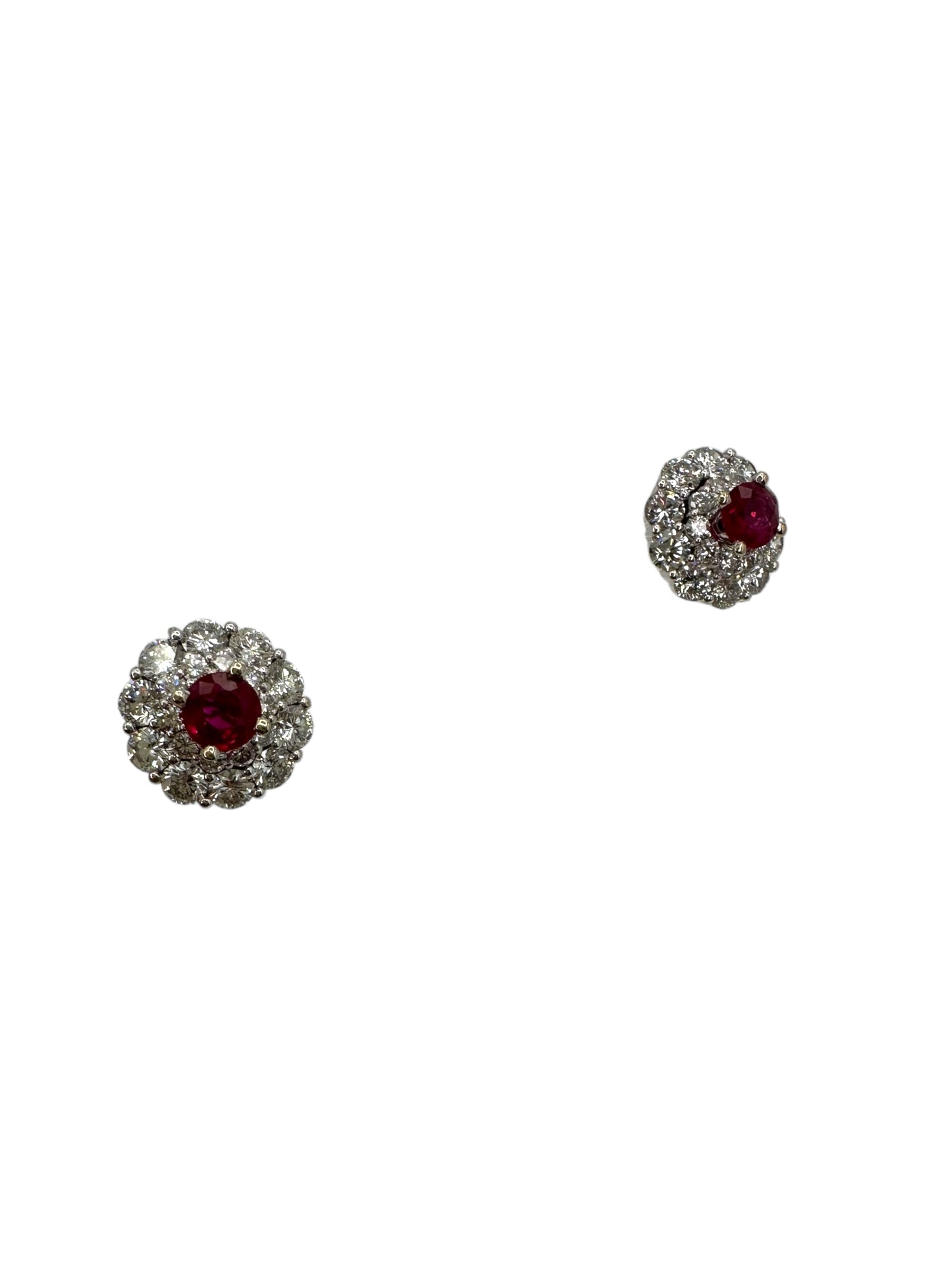 18k Ruby Diamond Earrings