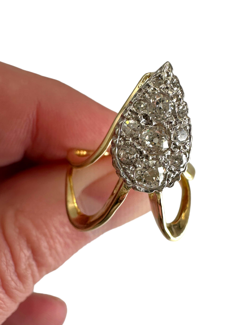 14k Old Euro Cut Diamond Ring