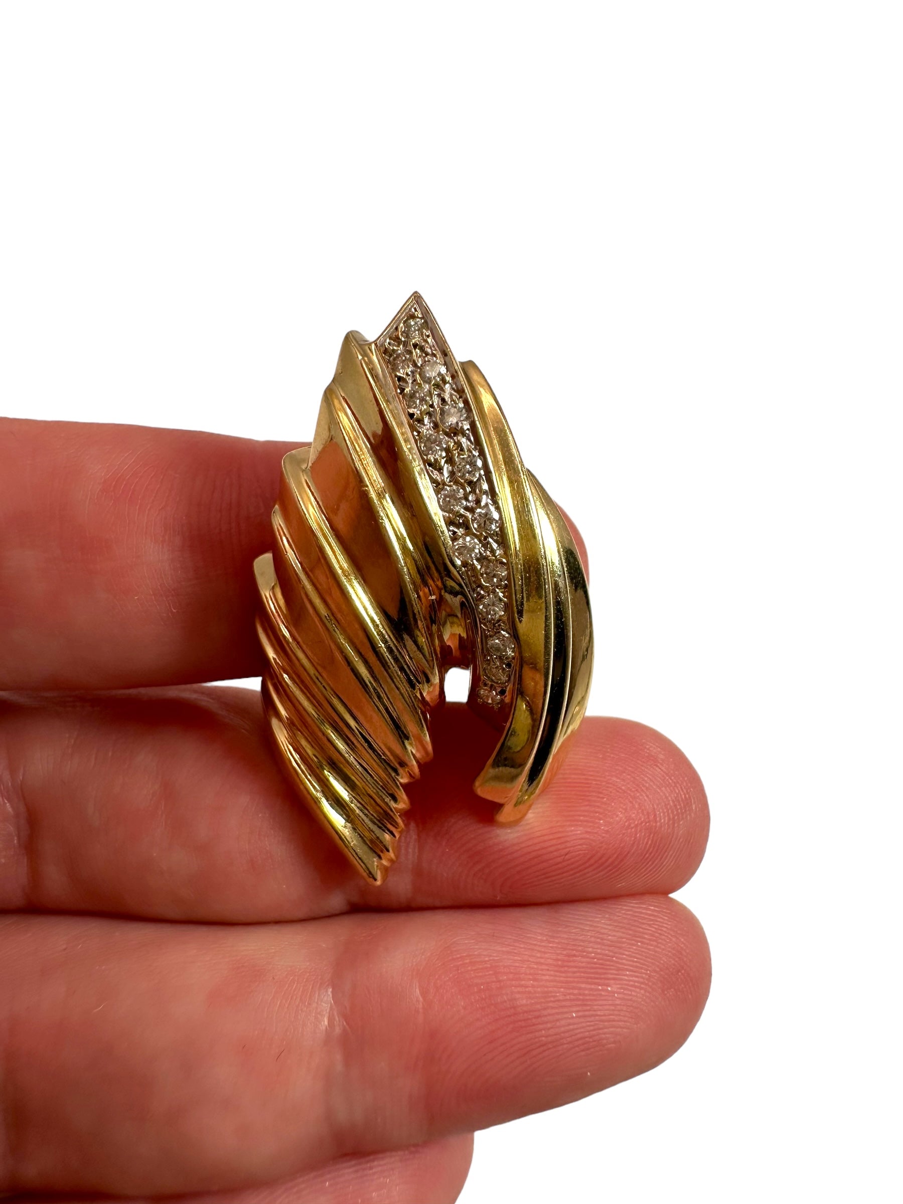 14k Diamond Edgy Shard Ring