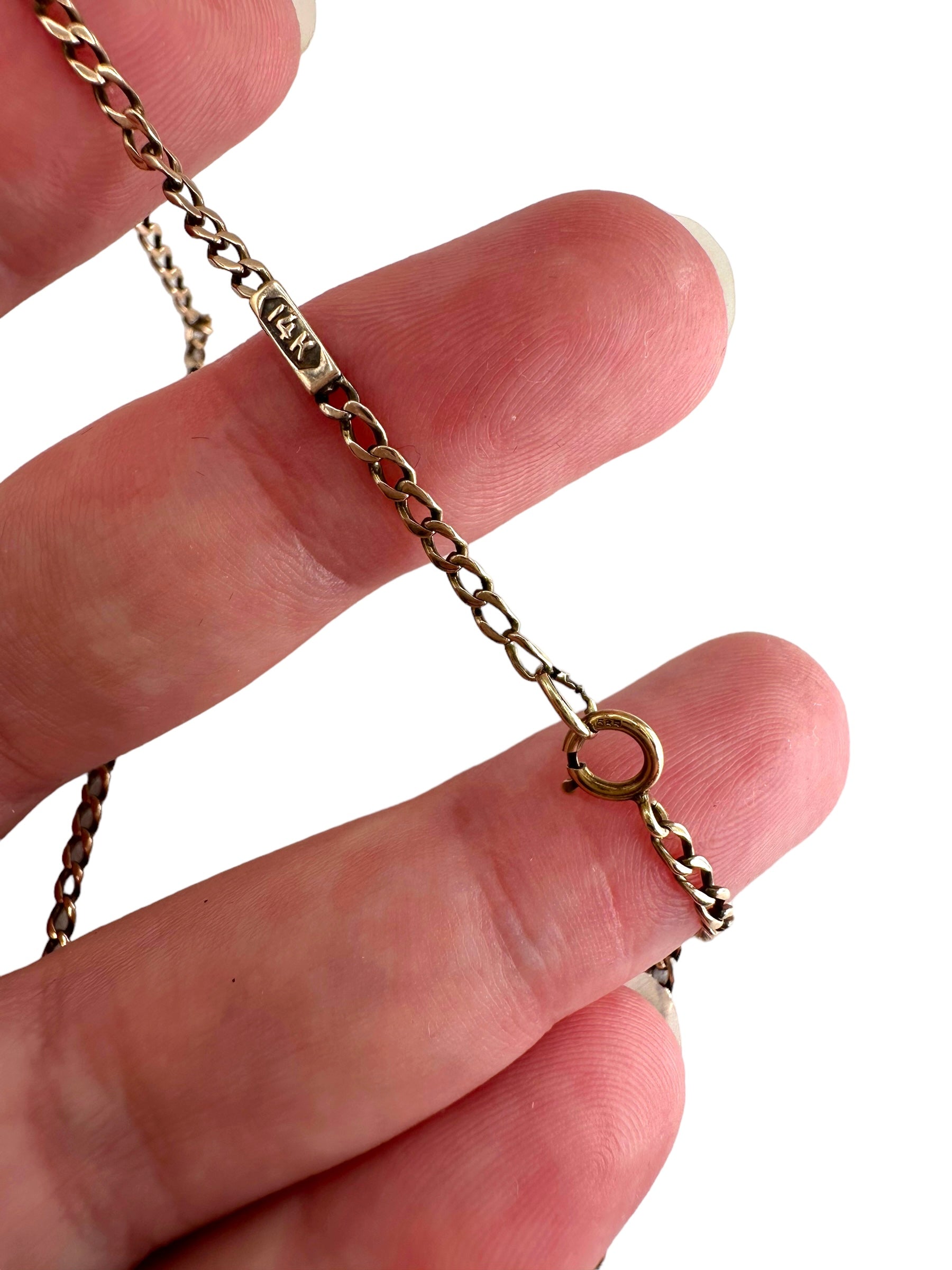 14k Vintage Rosy Curb Chain Necklace