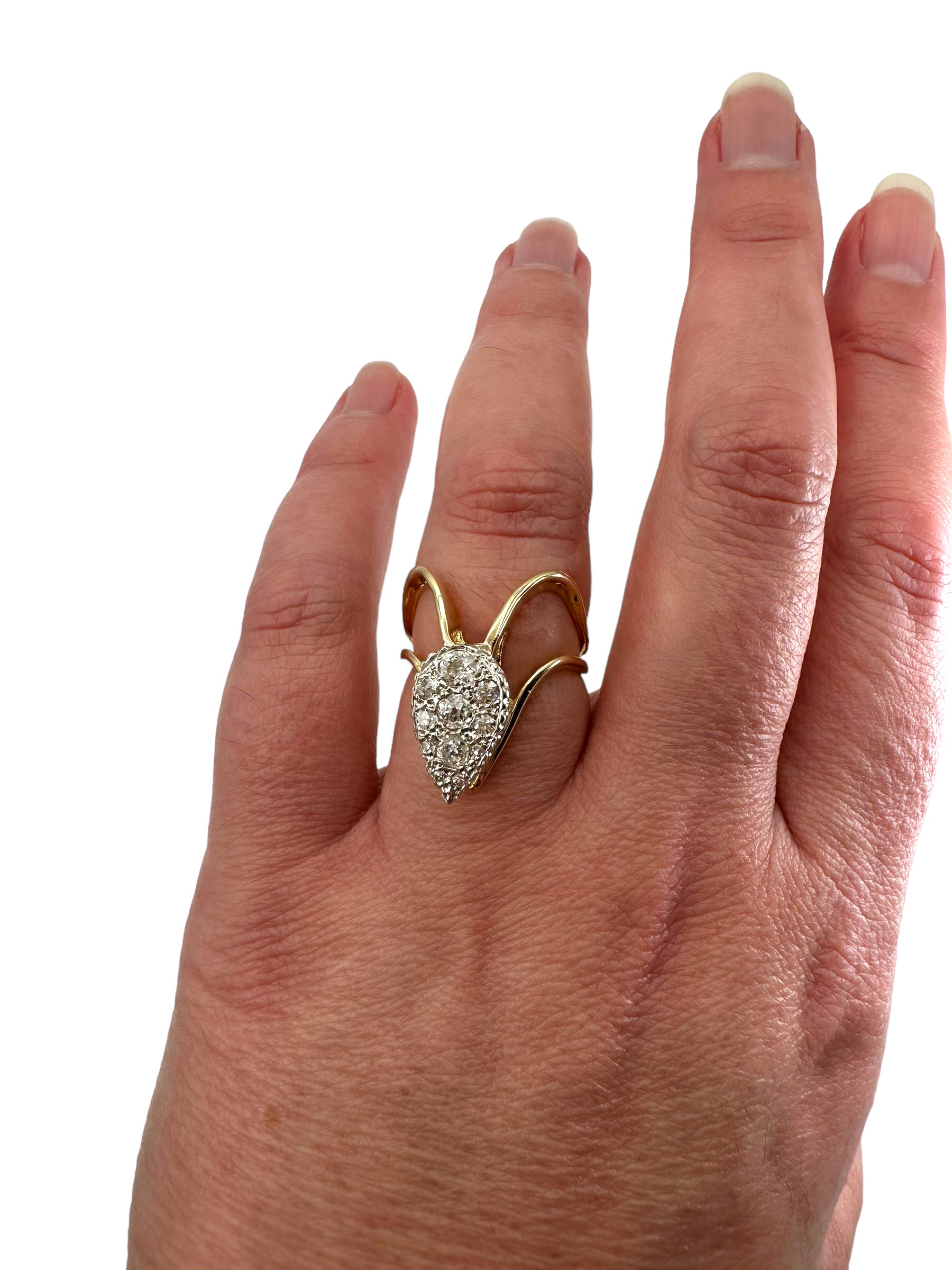 14k Old Euro Cut Diamond Ring