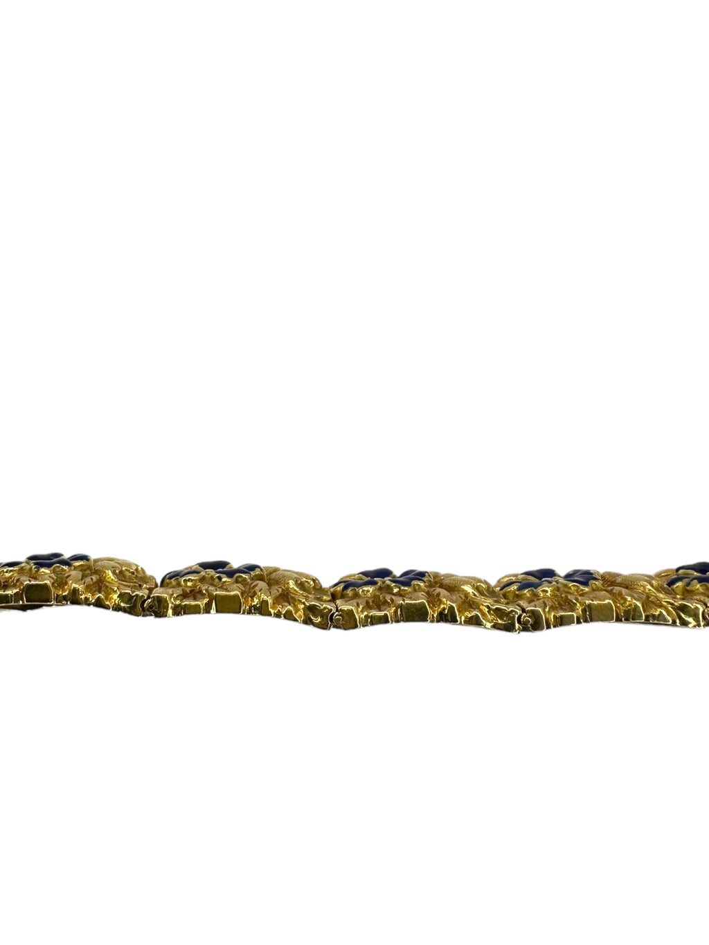 18k Large Art Nouveau Enamel Floral Bracelet