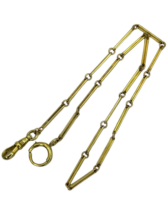14k Bar Link Watch Chain