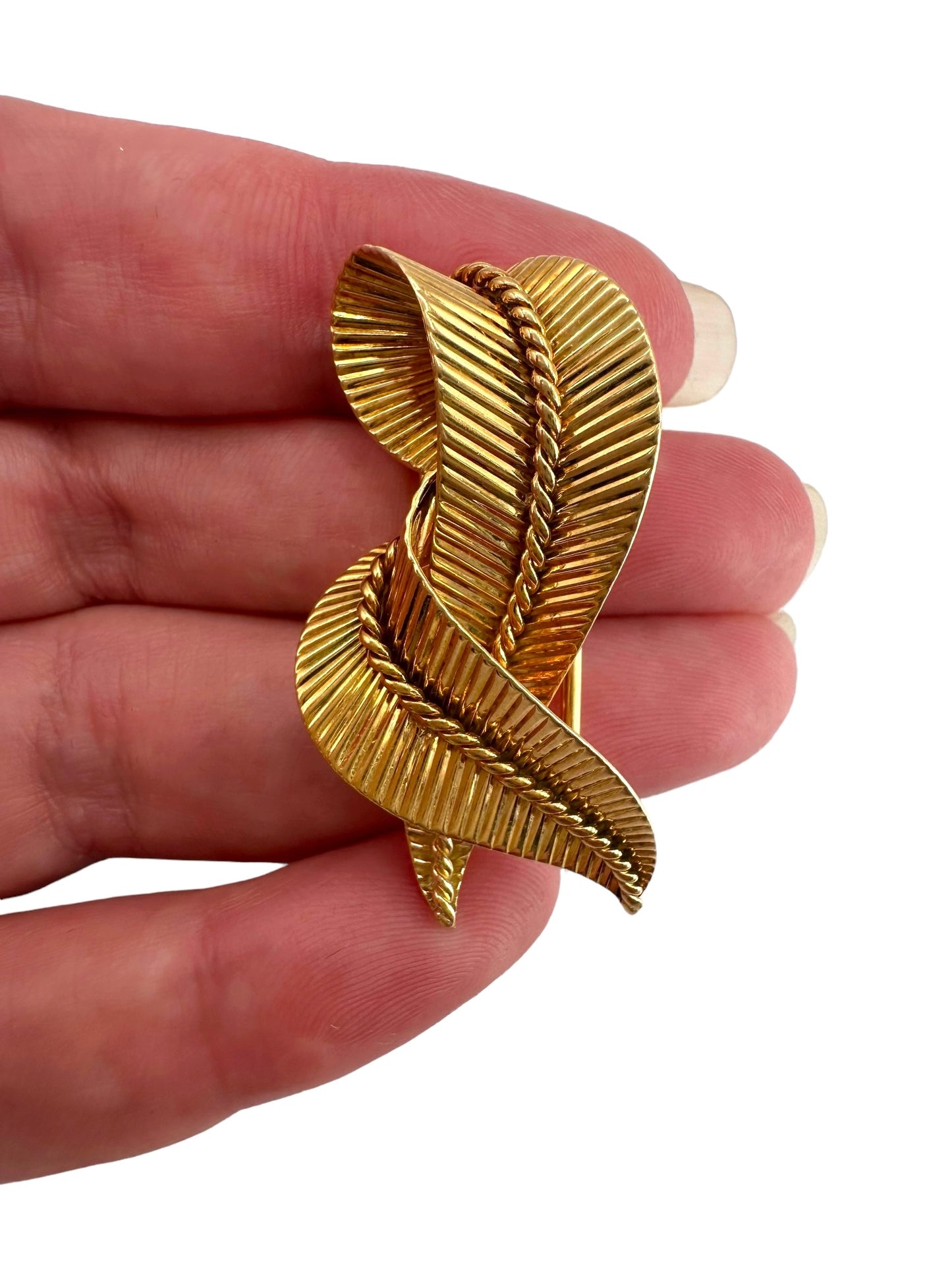 18k Retro Fur Clip Brooch