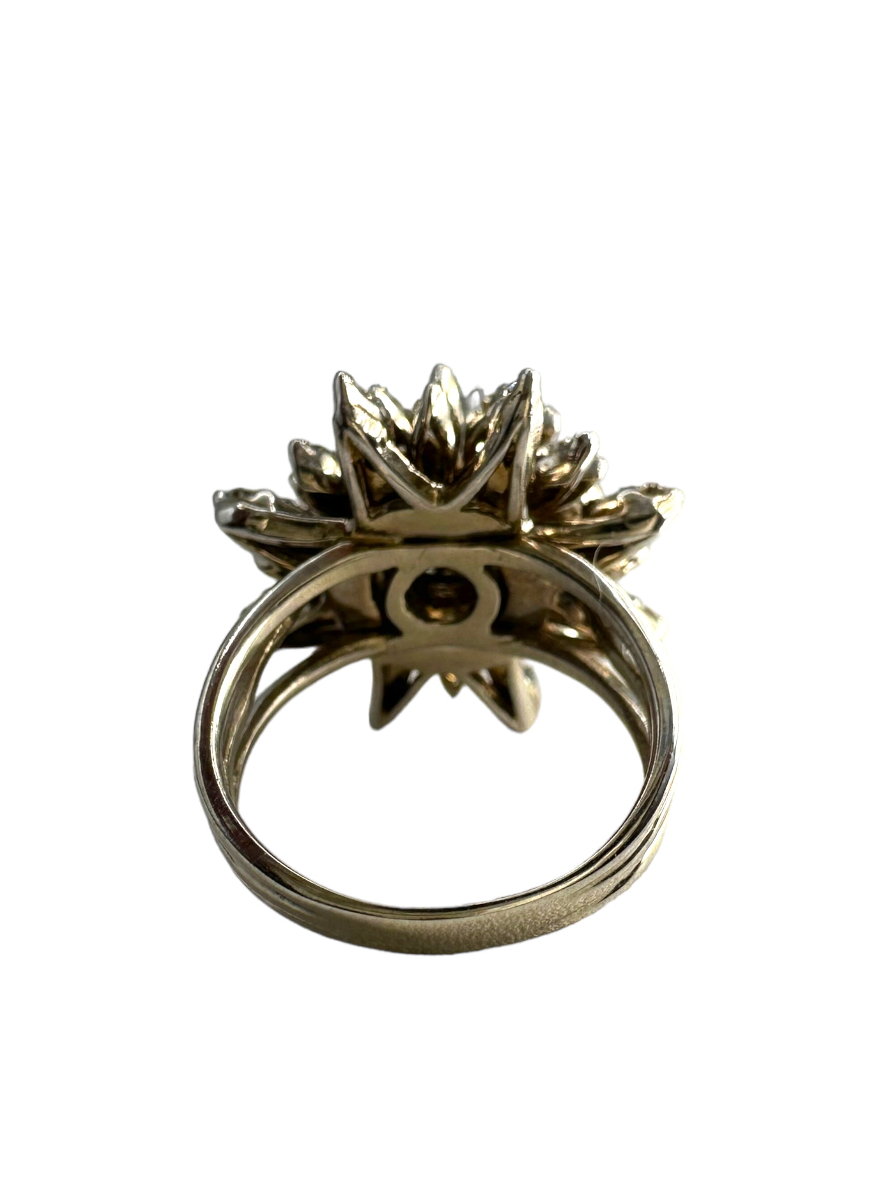 14k Diamond Starburst Cocktail Ring in