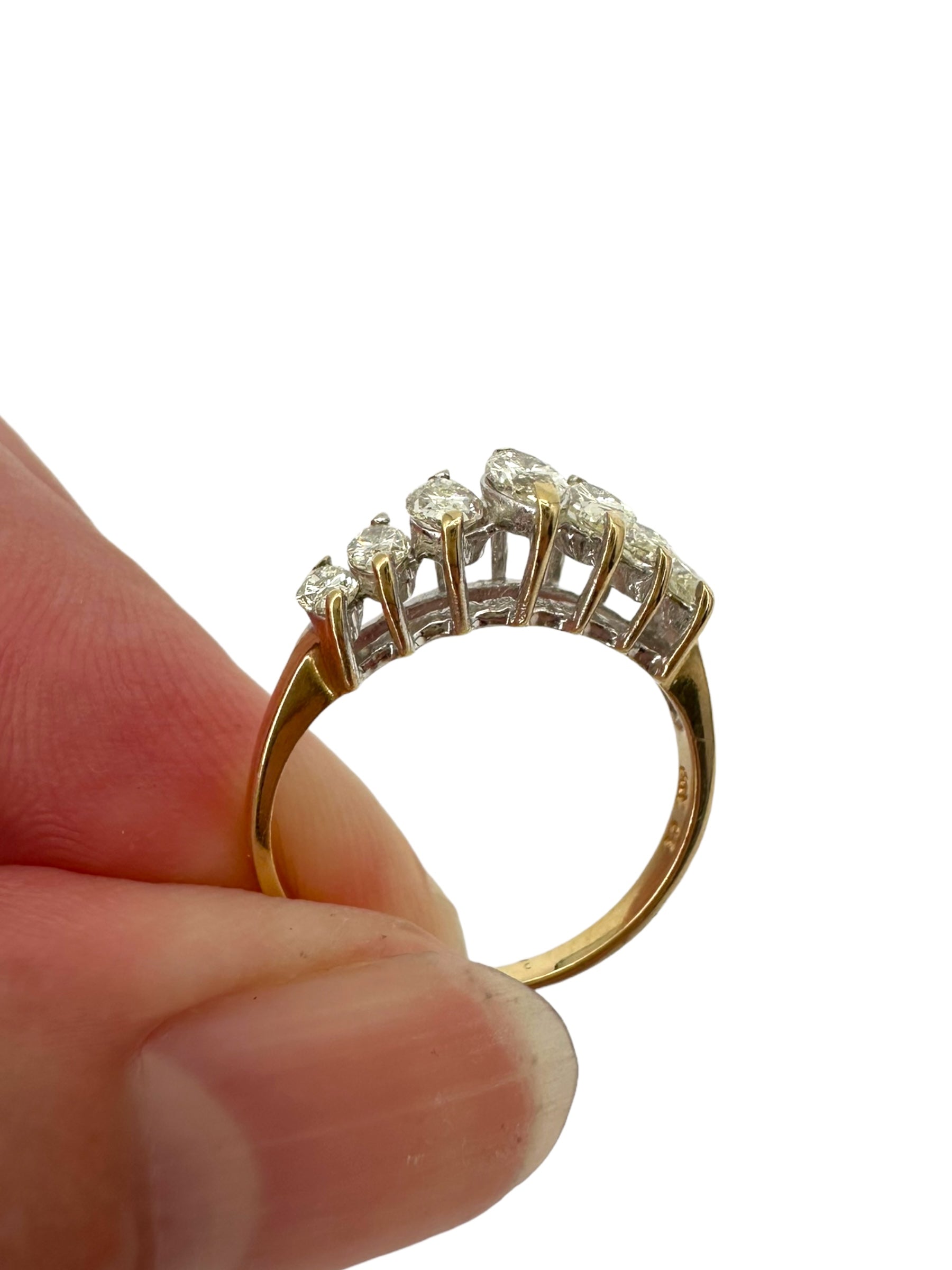 14k Marquis Diamond Stacker Band