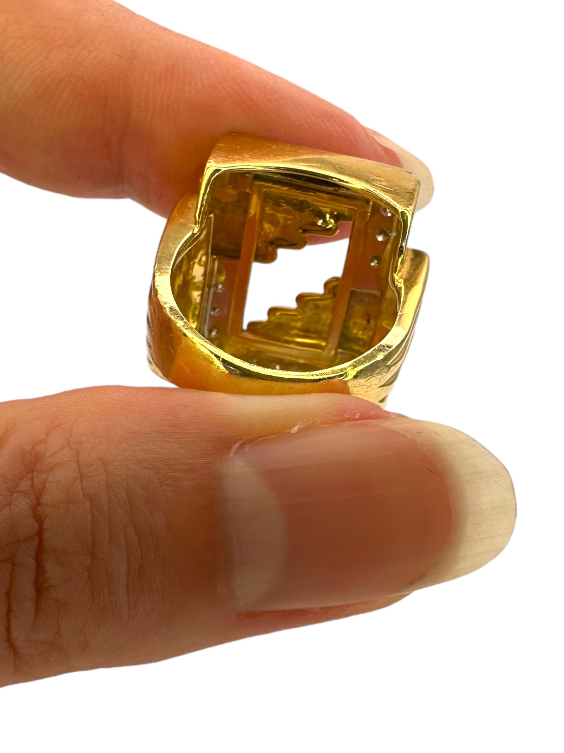 18k Geometric Diamond Ring