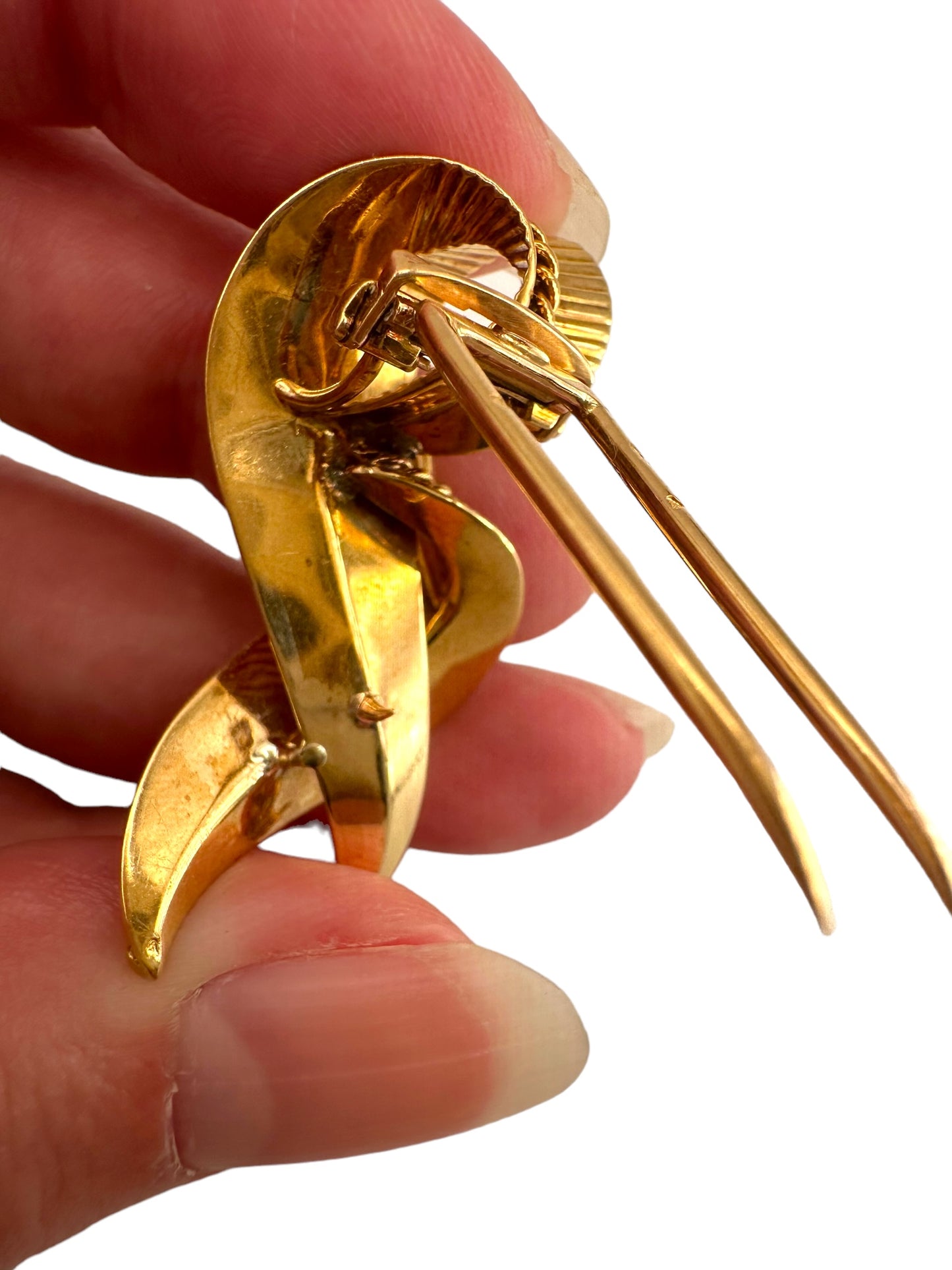 18k Retro Fur Clip Brooch
