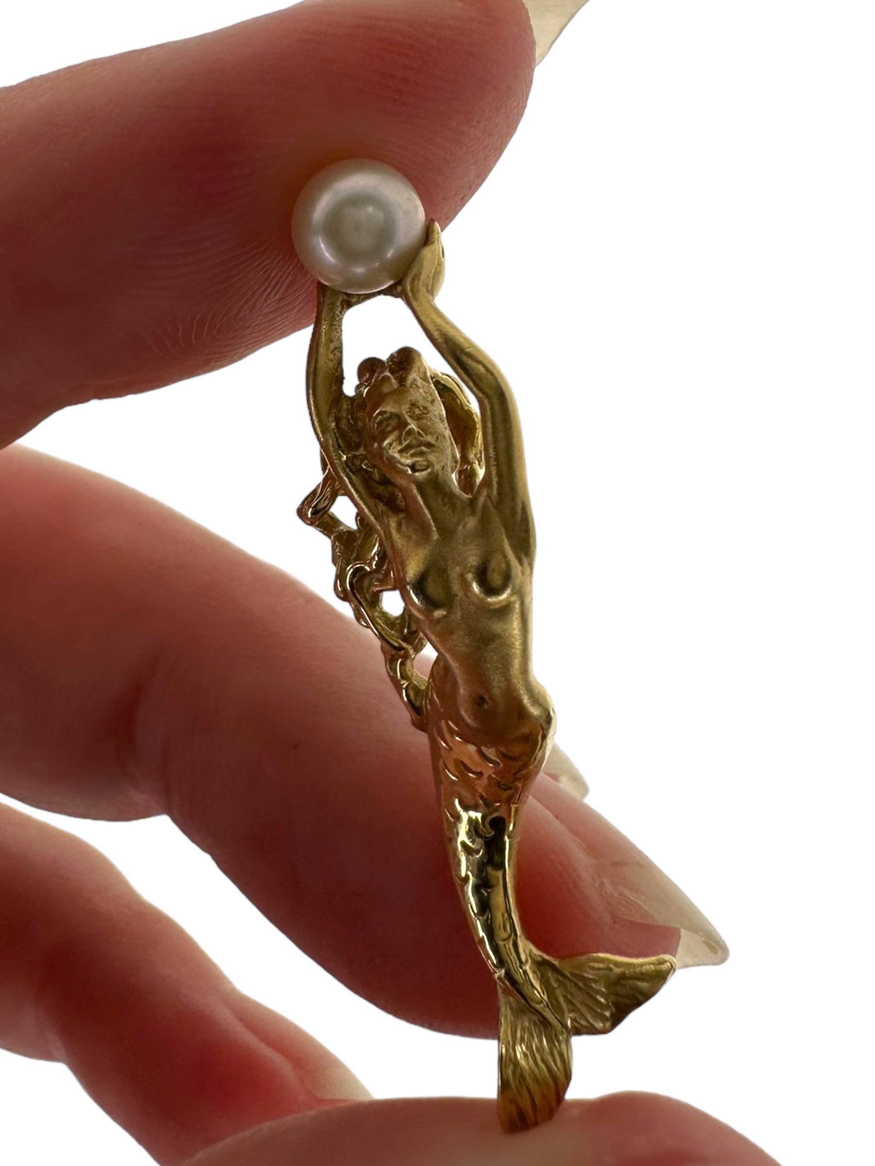 14k Pearl Mermaid Pendant