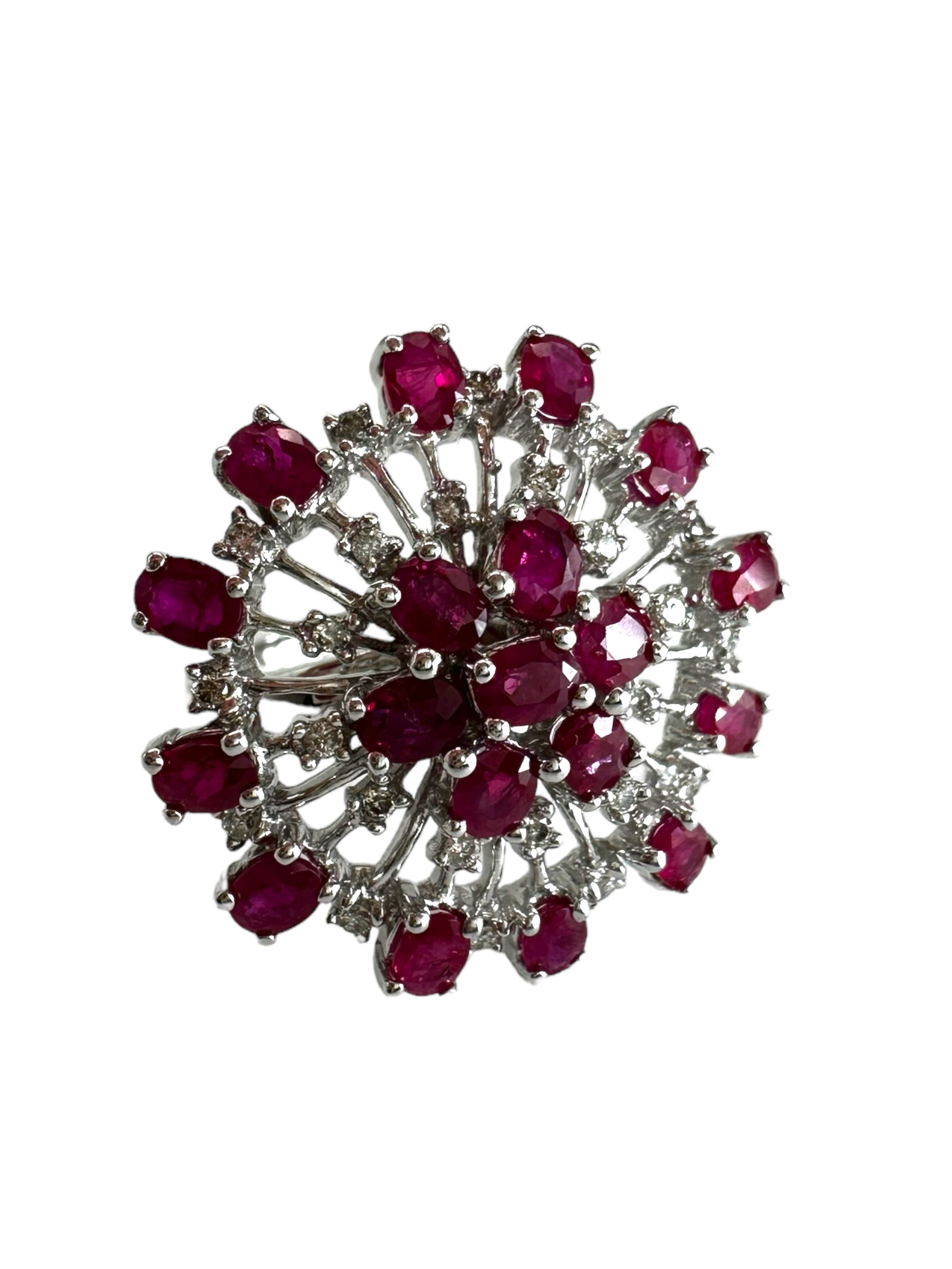 14k Ruby Diamond Burst Ring