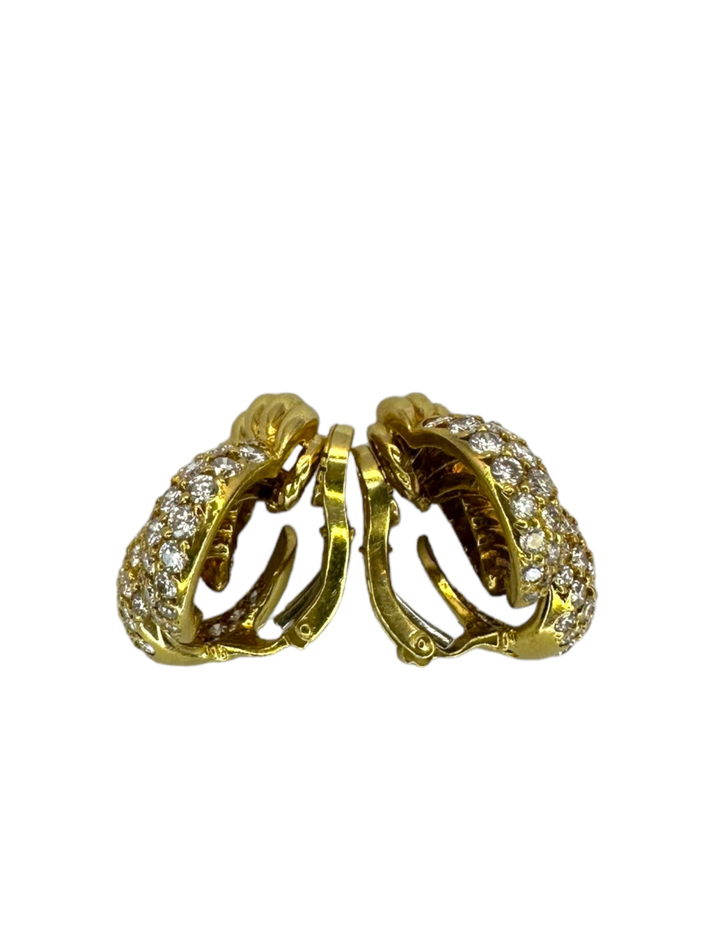 18k Diamond Classic Knot Clip Earrings