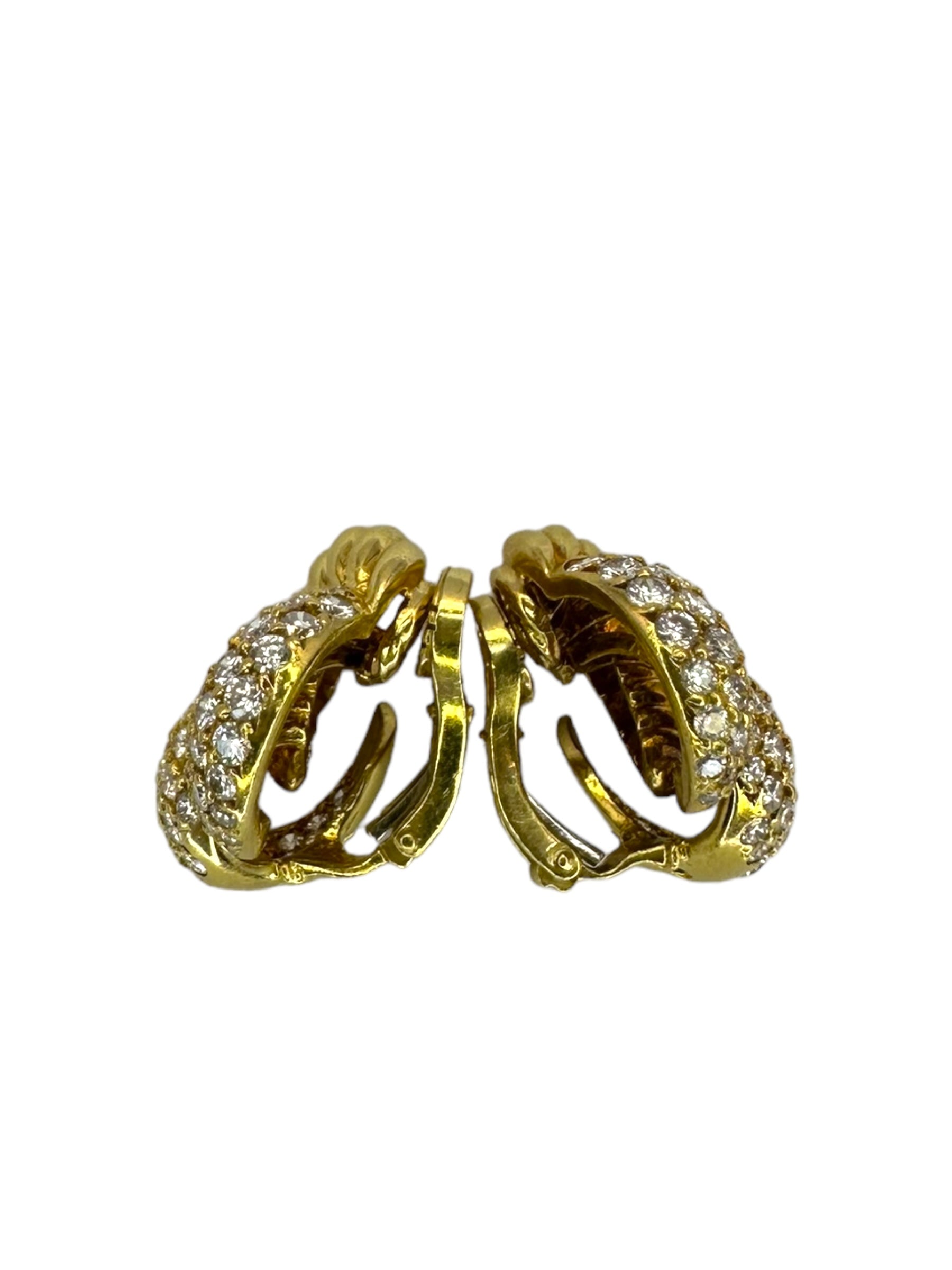 18k Diamond Classic Knot Clip Earrings