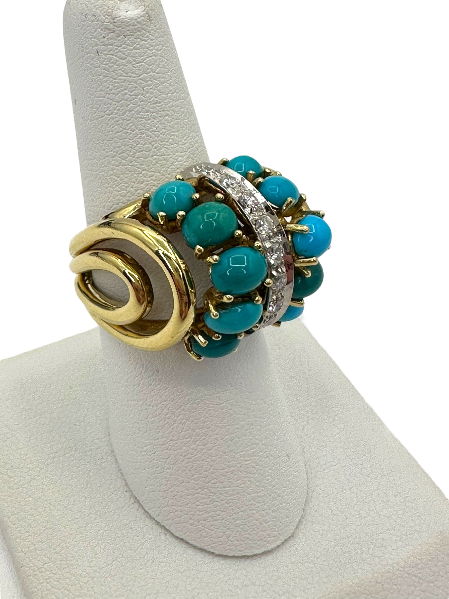 18k Turquoise Diamond Ring