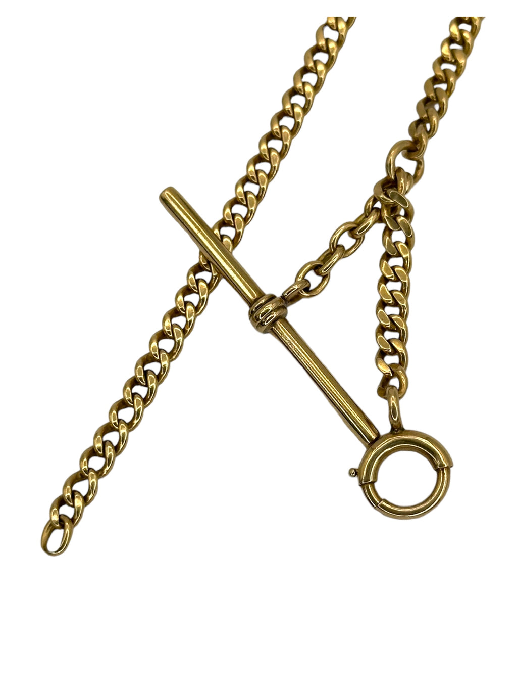 14k Curb T- Bar Watch Chain