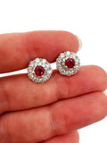 18k Ruby Diamond Earrings
