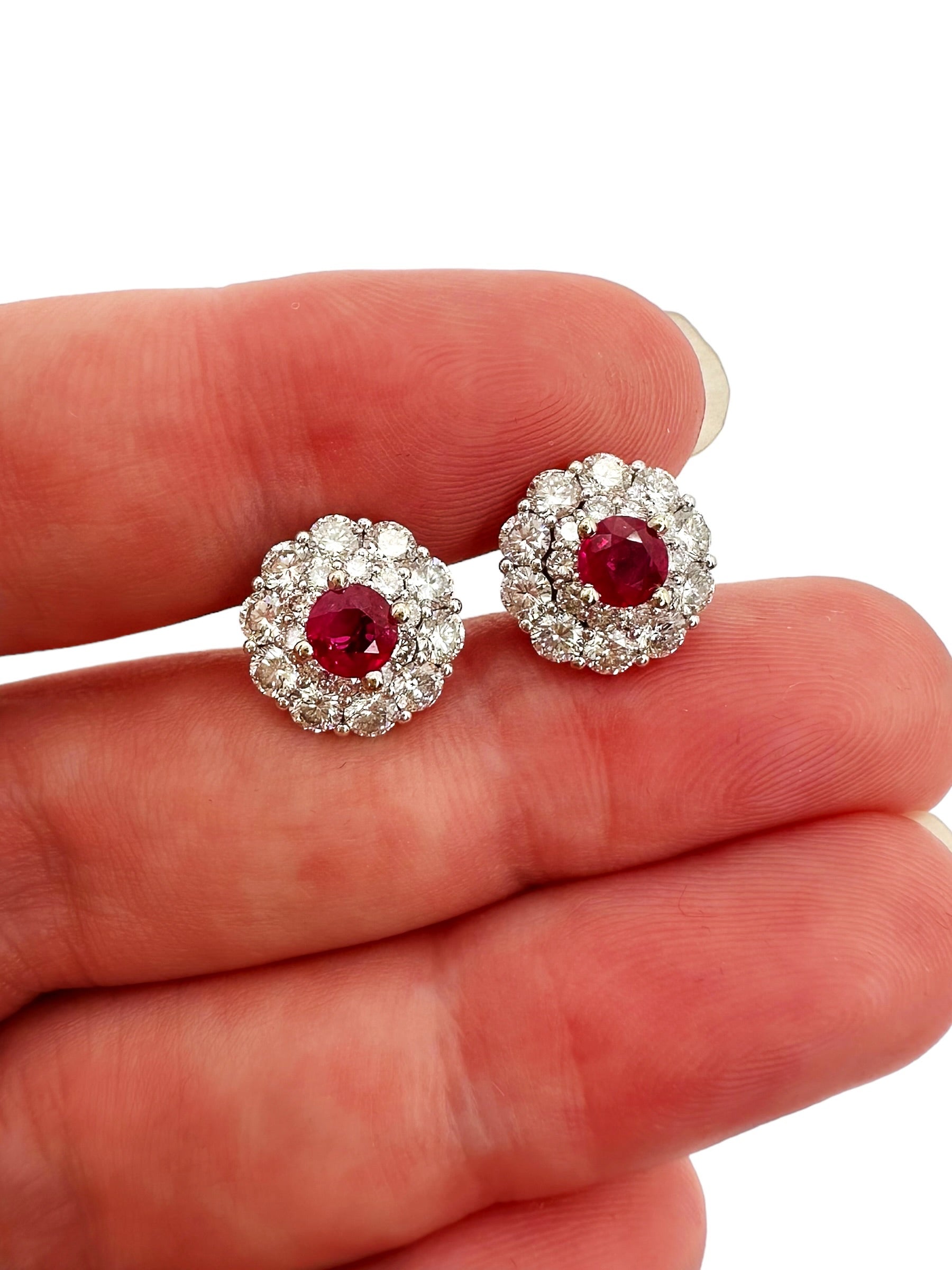 18k Ruby Diamond Earrings