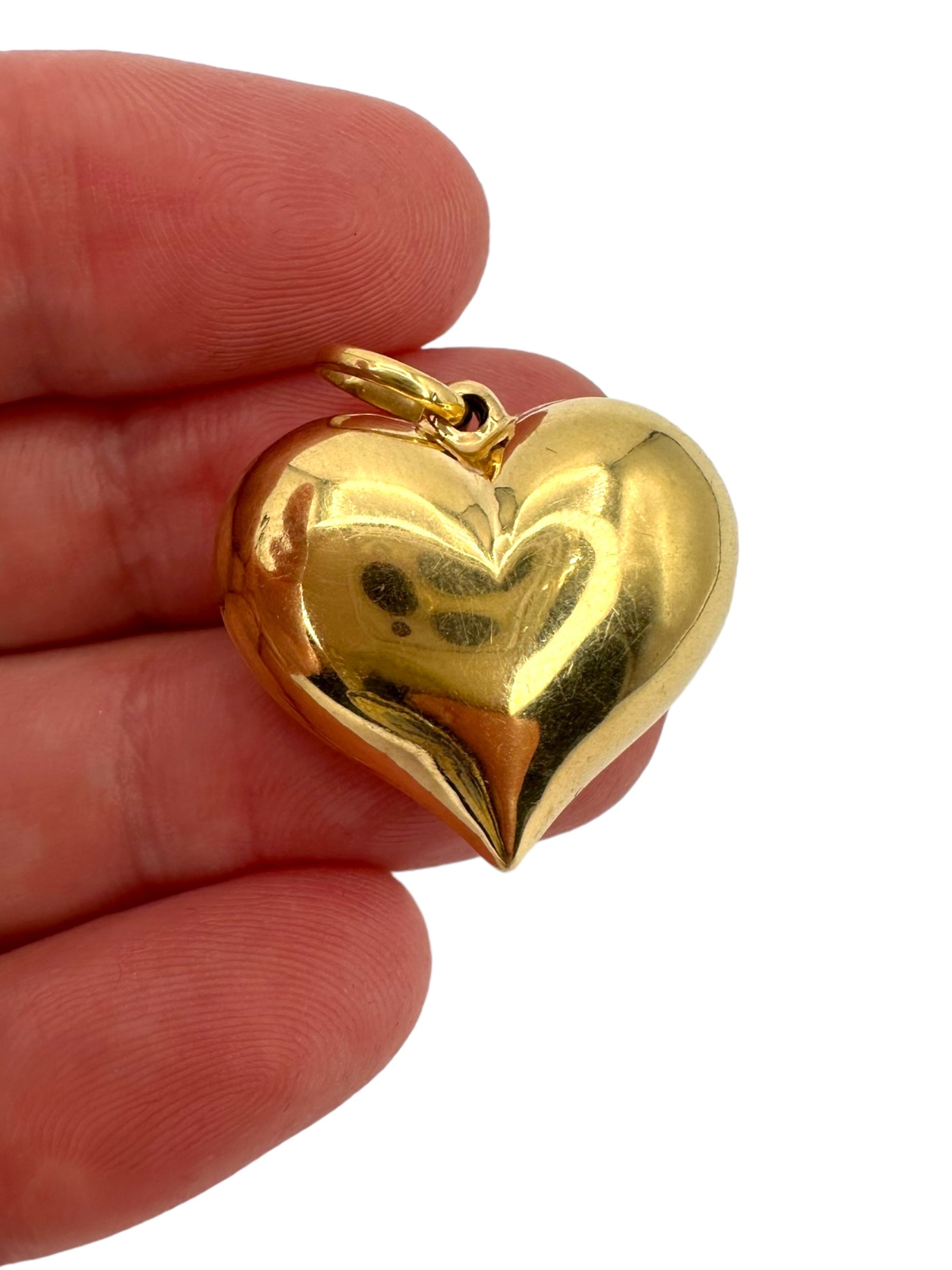 14k Puffy Heart Pendant