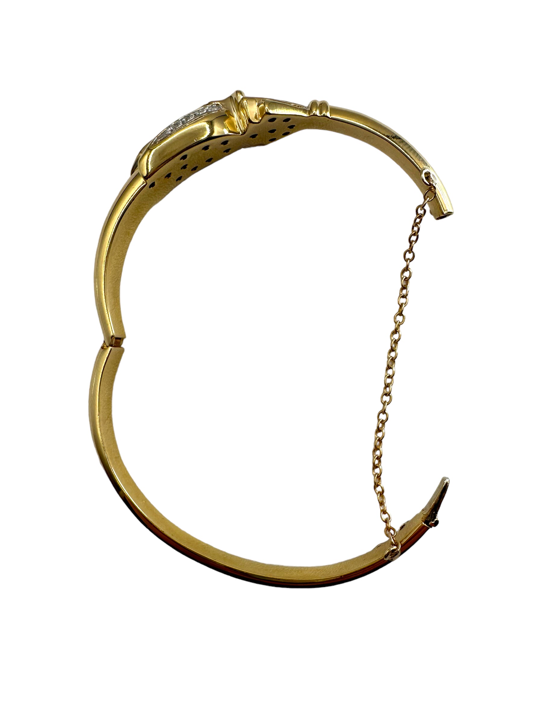 18k Phoenix Bird Diamond Bangle Bracelet