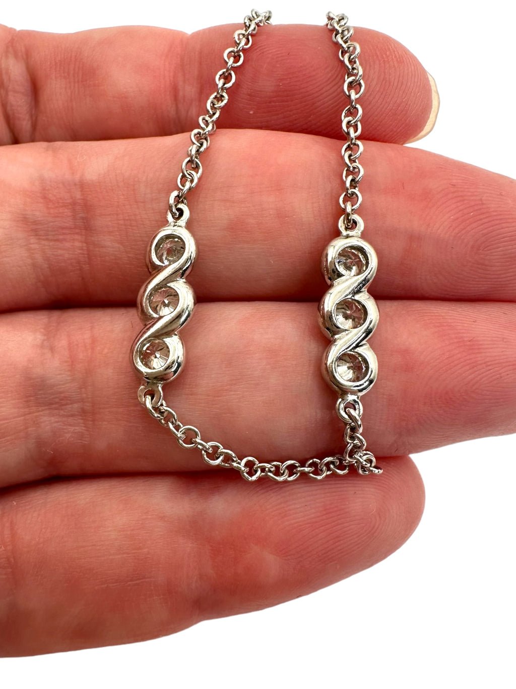 18k Diamond Station Chain Necklace