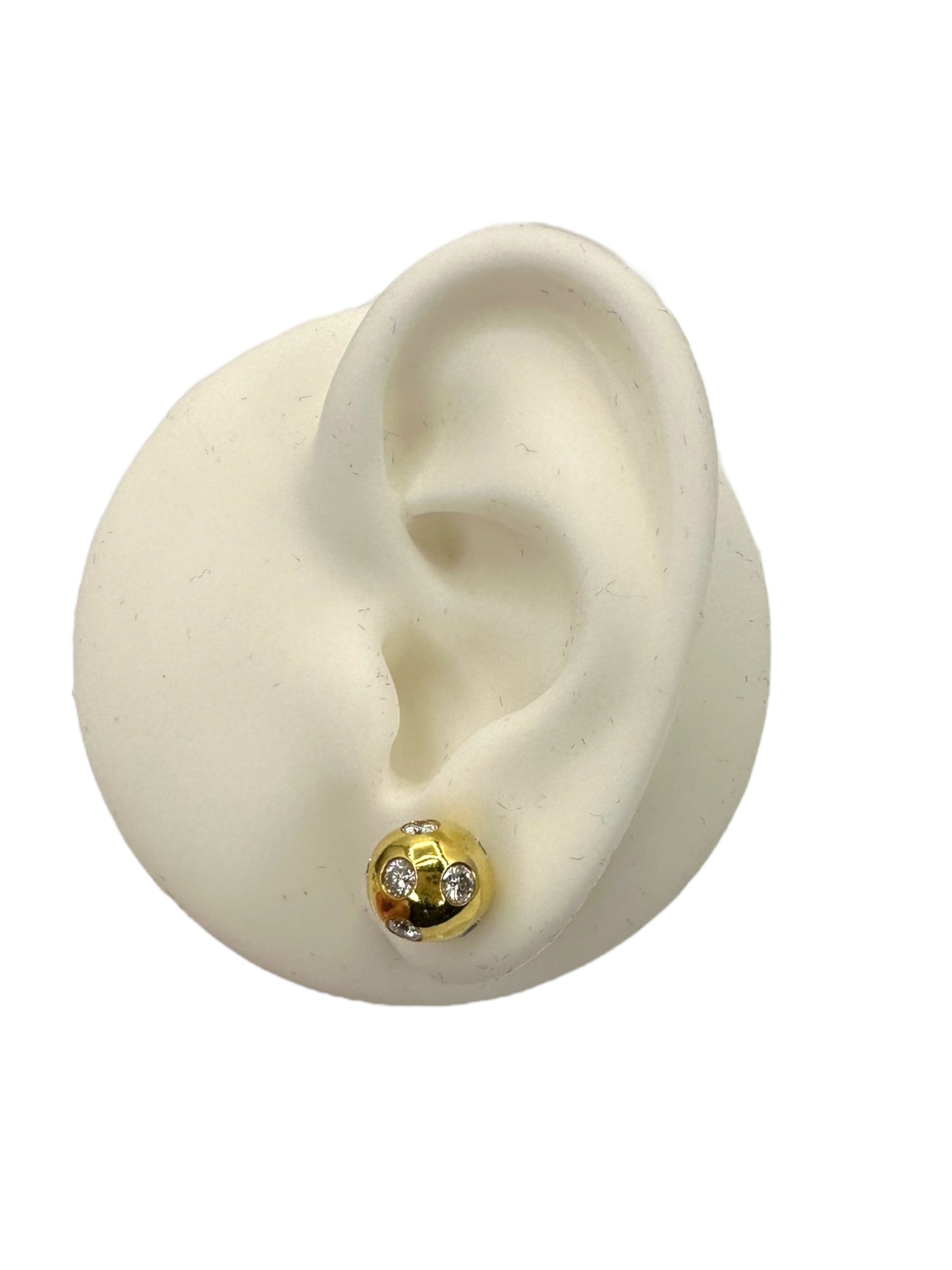 18k Diamond Ball Earrings