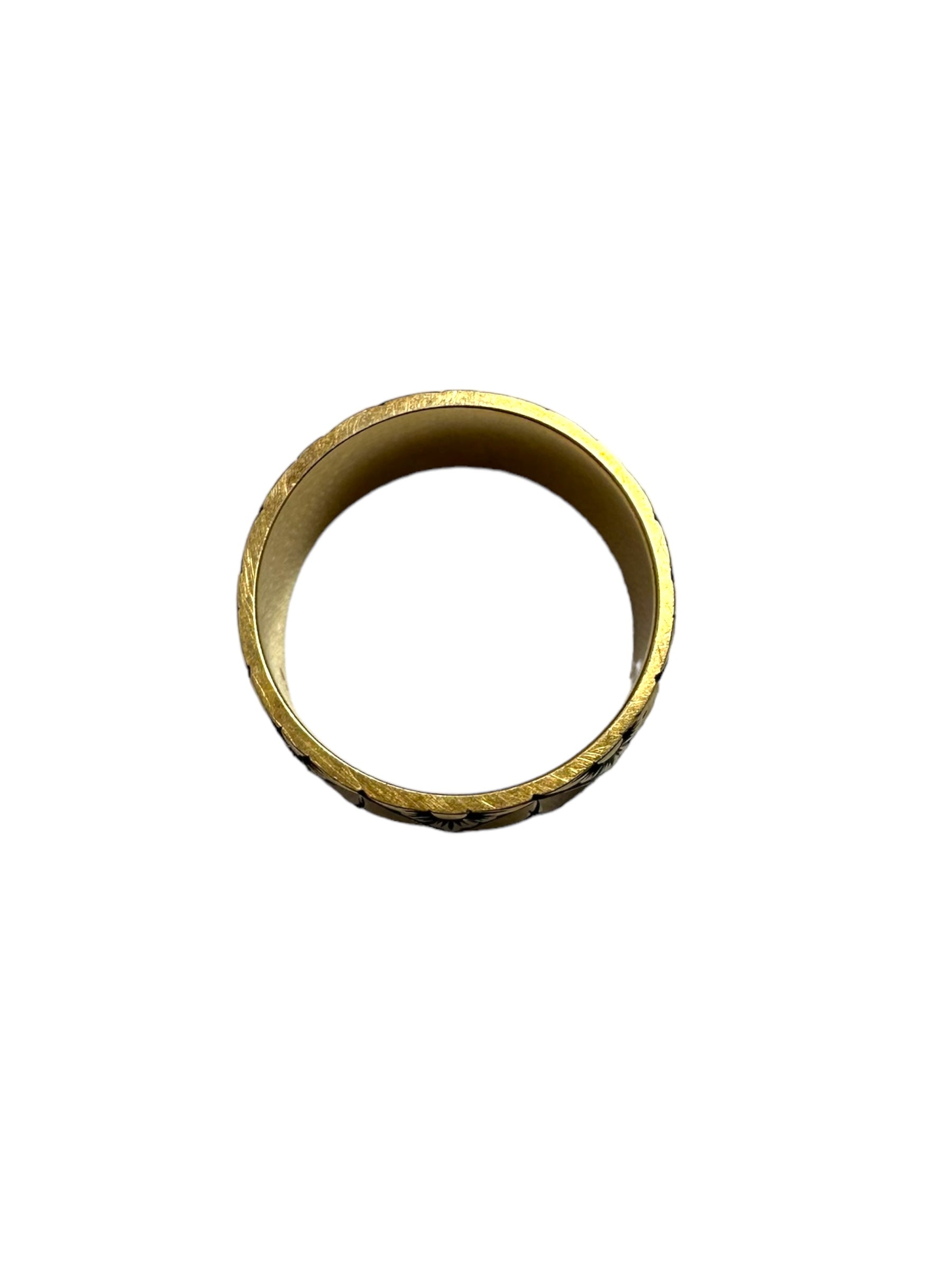 14k Floral Etched Band Ring